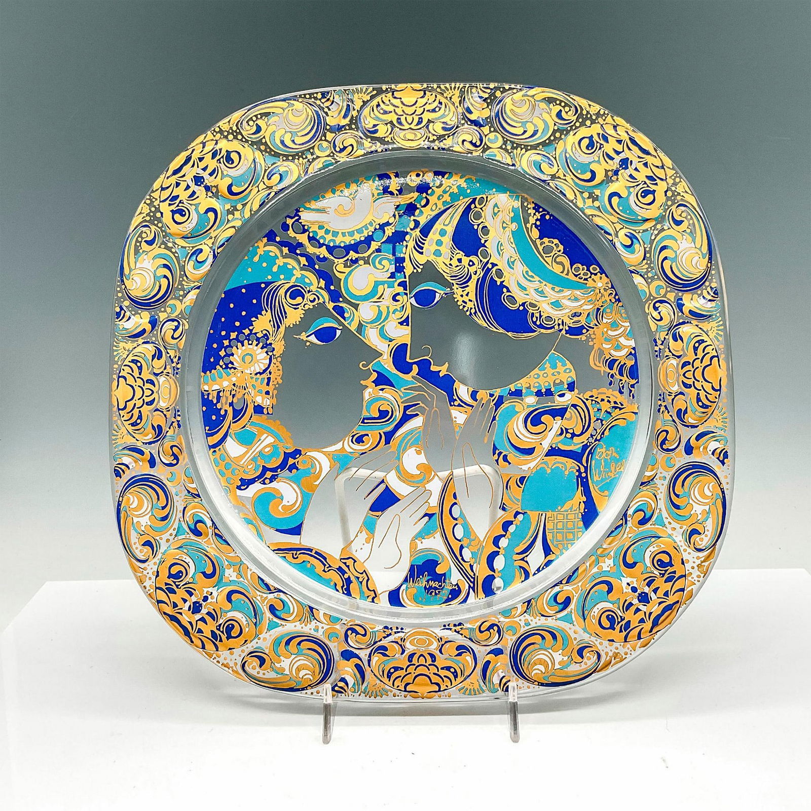 Bjorn Wiinblad Rosenthal Glass Art Plate, Weihnachten (1 of 2)