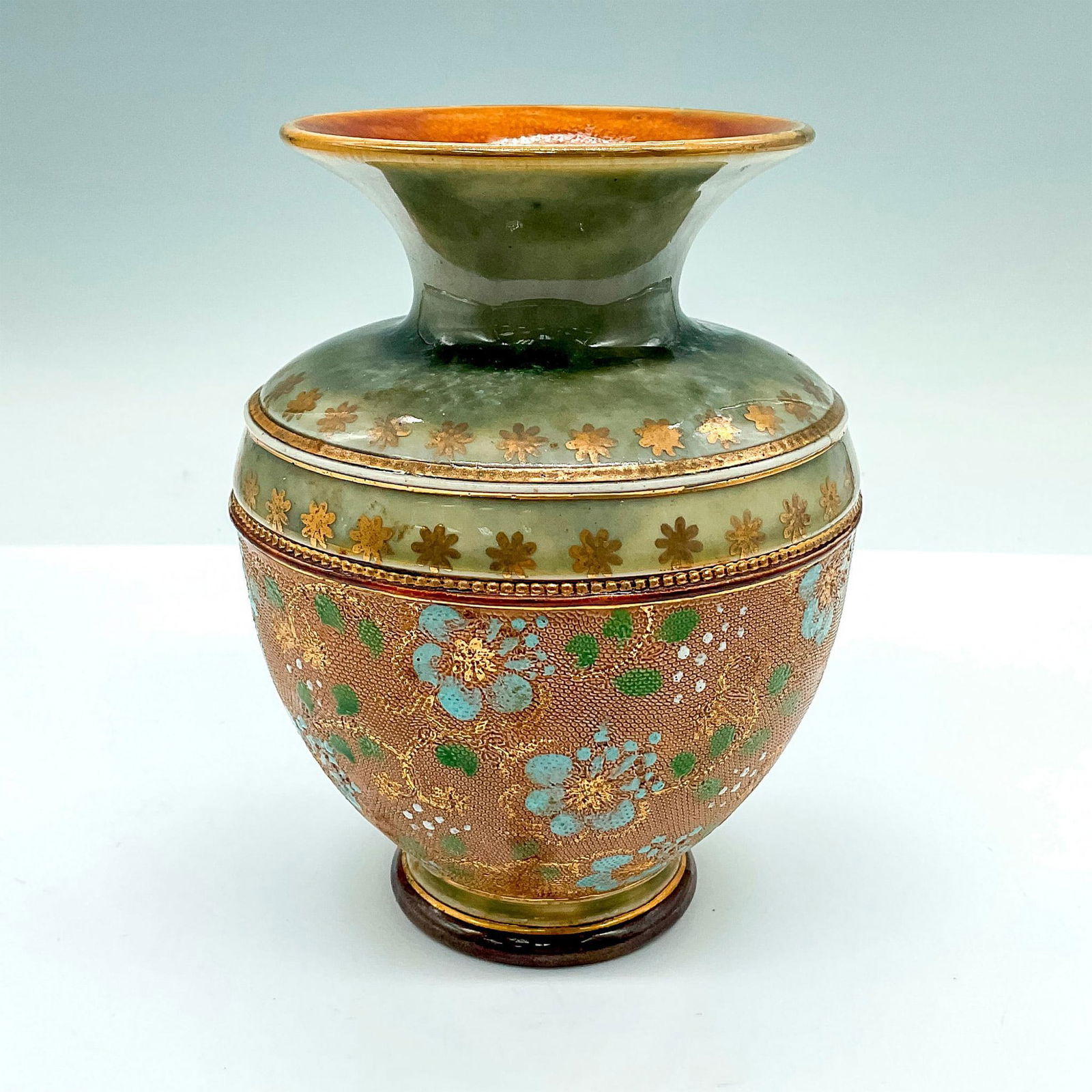 Royal Doulton Slaters Chine-Gilt Ware Floral Vase (1 of 3)