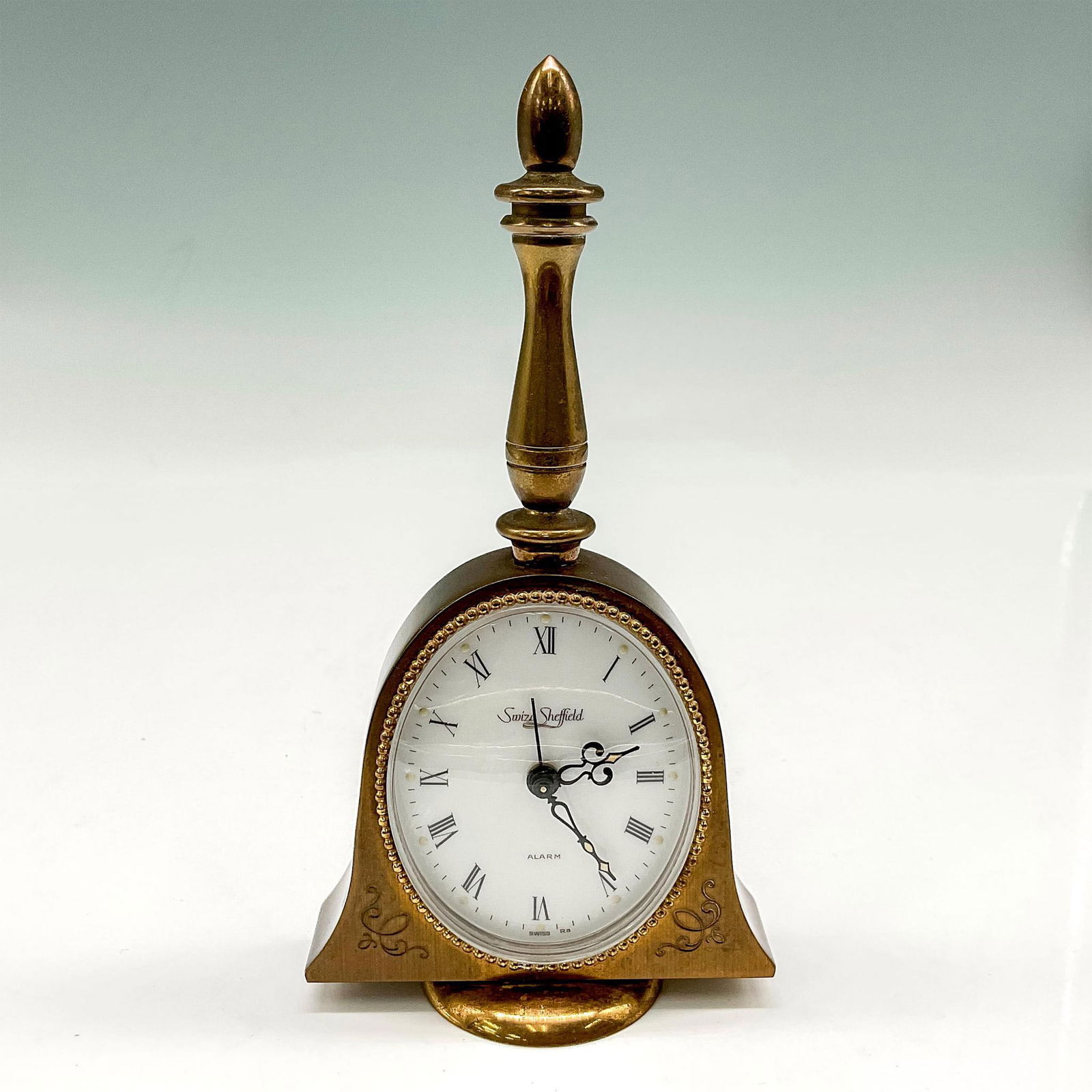 Vintage Swiza Sheffield Brass Bell Alarm Clock (1 of 4)
