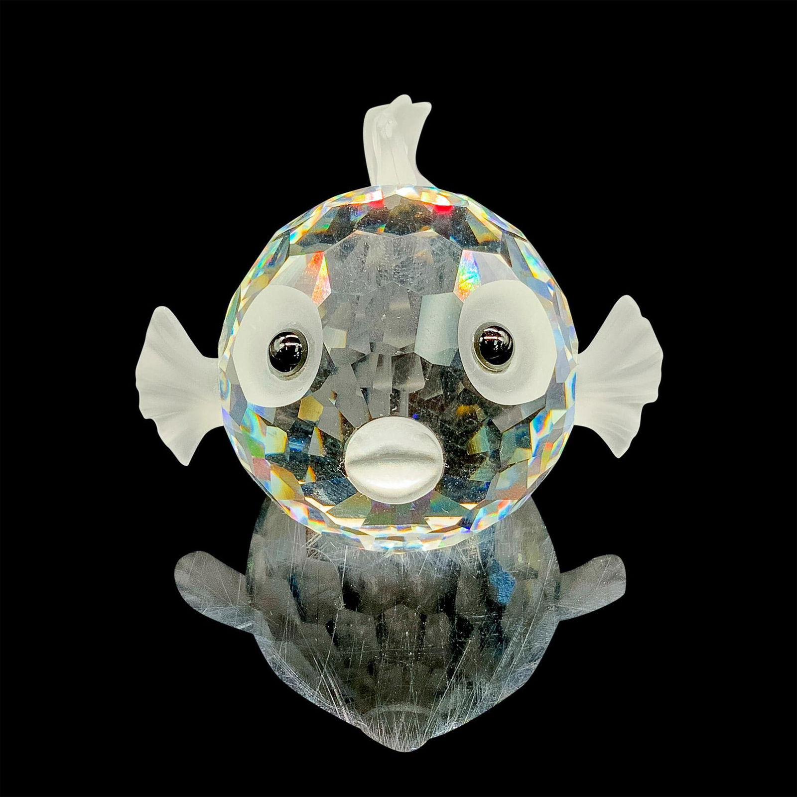 Swarovski Silver Crystal Figurine, Large Blowfish (1 of 3)