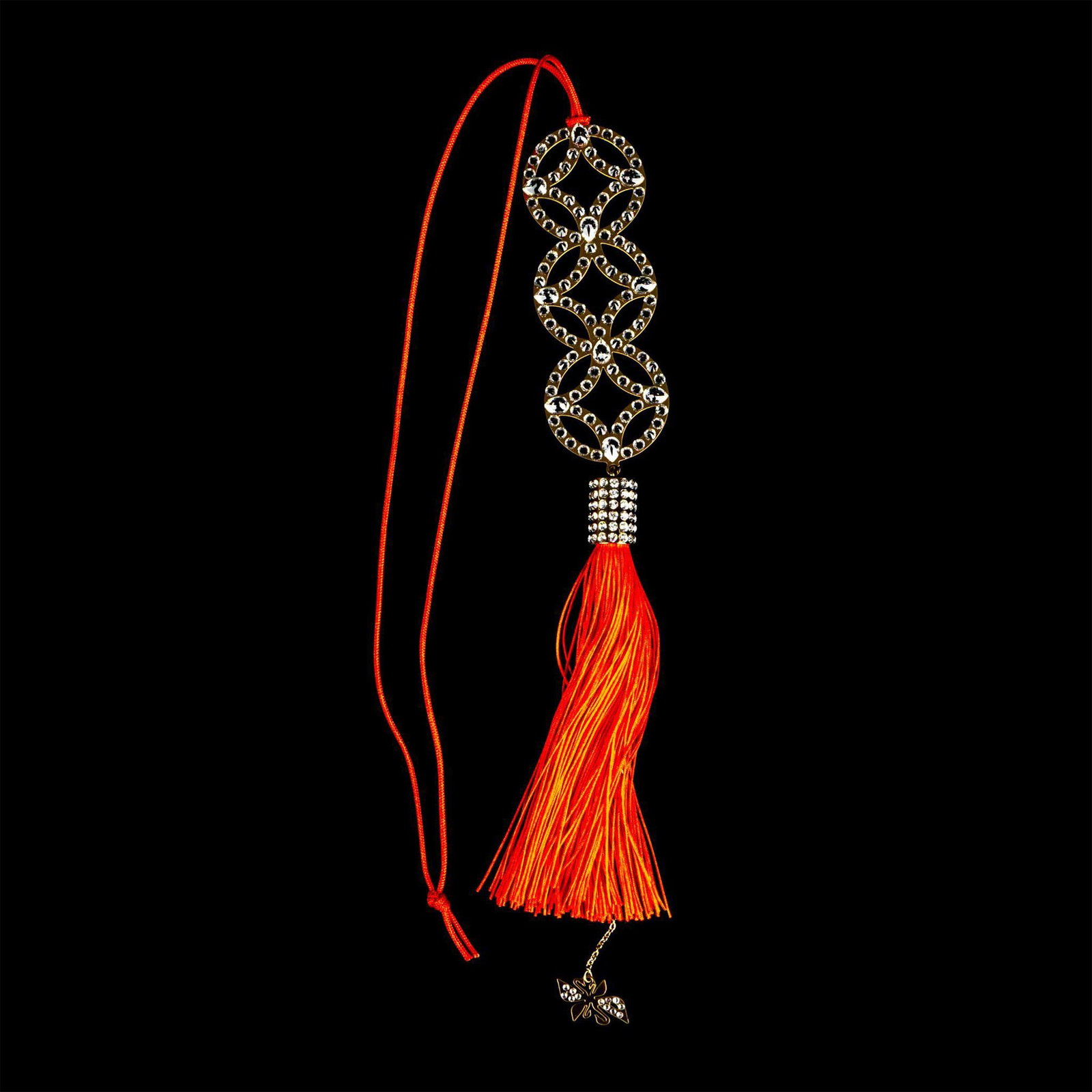 Swarovski Crystal Asian Ornament, Coin Branch: This attractive ornament represents ancient Chinese coins, believed to bring wealth. It is crafted using Crystal Pixel technology, allowing the crystal to sparkle on both sides of the gold-toned metal