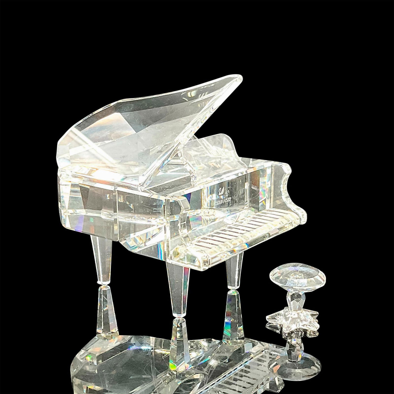 2pc Swarovski Crystal Figurine Grand Piano and Stool (1 of 3)
