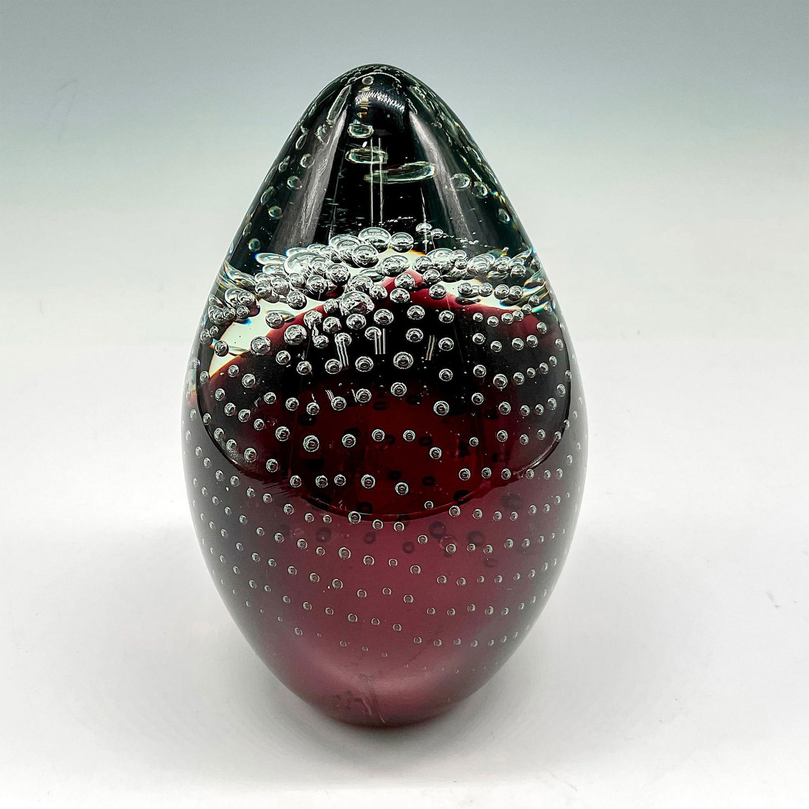 Vintage Murano Styled Purple Bullicante Egg Paperweight (1 of 3)