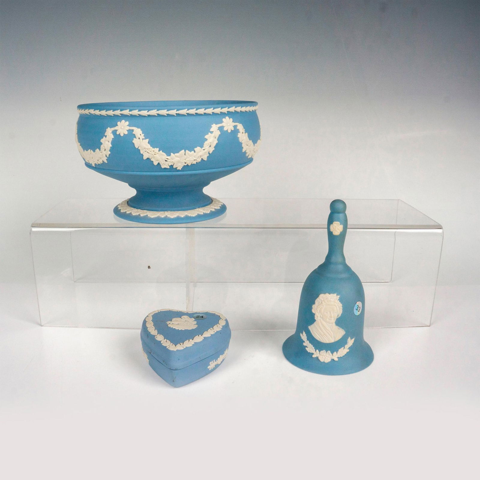 3pc Wedgwood Blue Jasperware Collectibles (1 of 3)