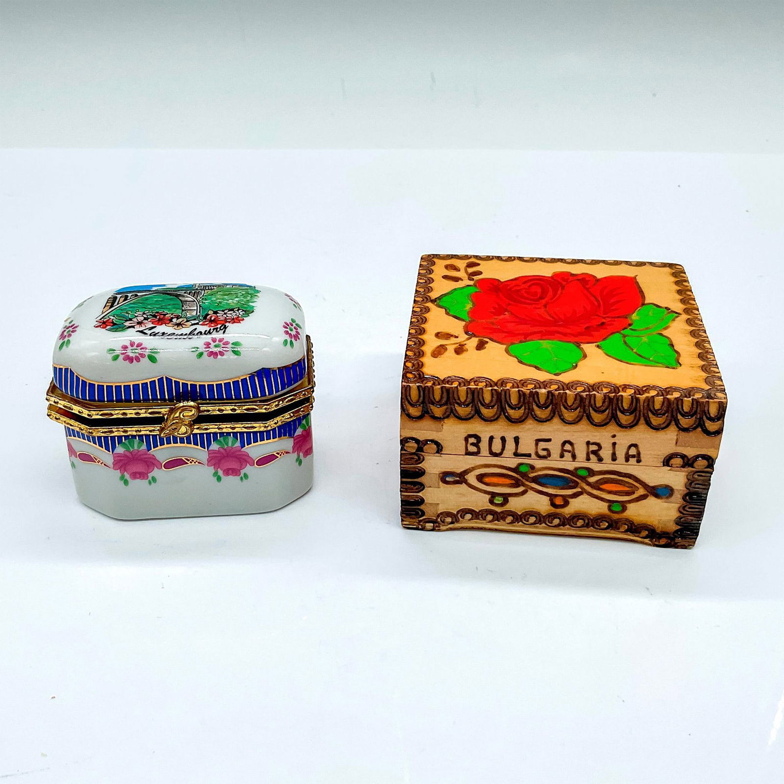 2pc Vintage European Floral Decorative Boxes (1 of 3)
