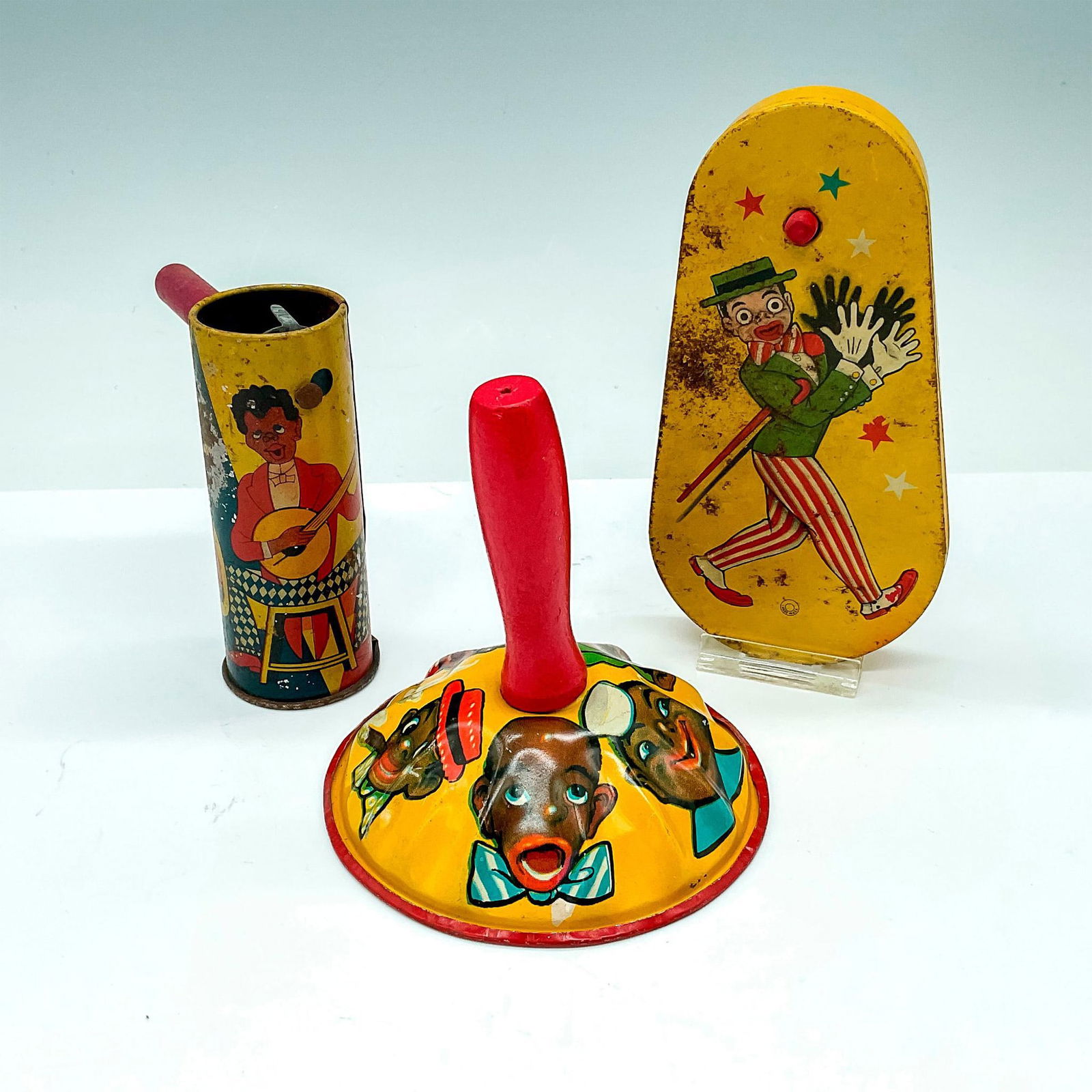 3pc Vintage Americana Tin Litho Noise Makers & Party Favors (1 of 3)