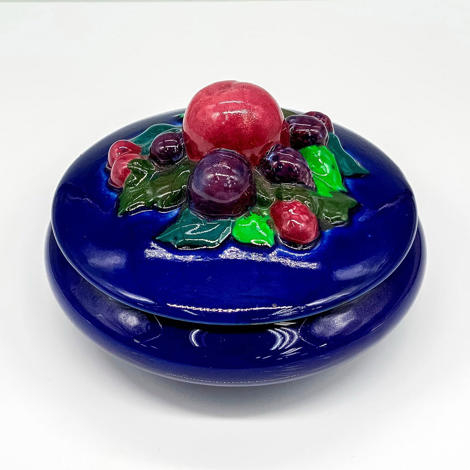 Shelley Cobalt Blue Grape Pattern Lidded Bowl (1 of 3)