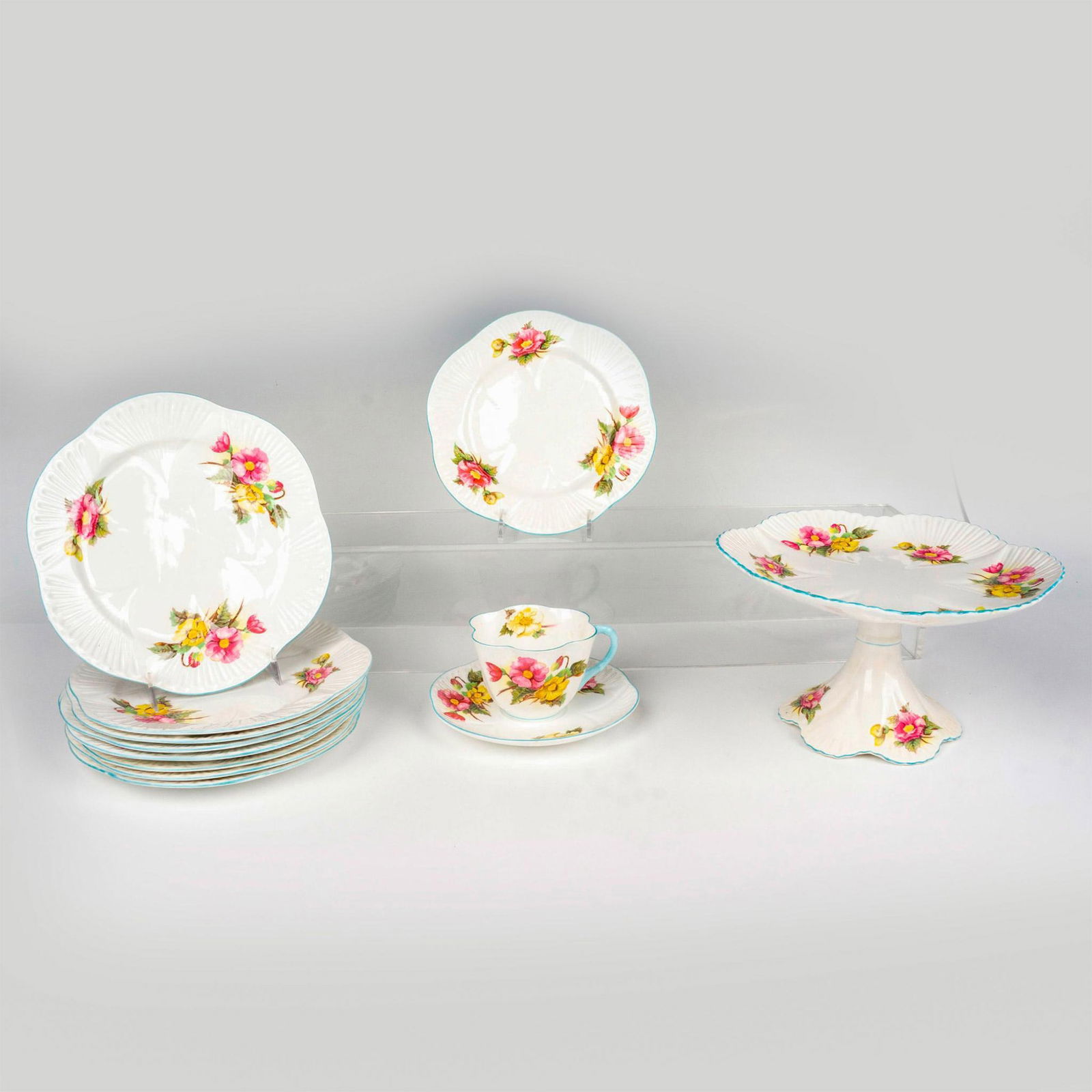 12pc Shelley China Tea Grouping, Begonia 13427 (1 of 4)