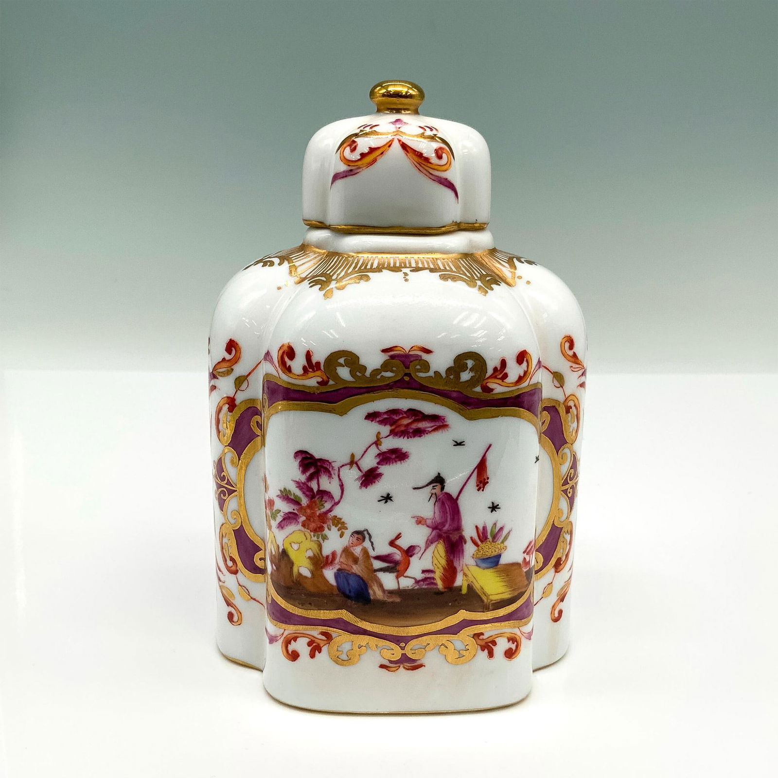 French Sevres Style Porcelain Oriental Tea Caddy (1 of 5)