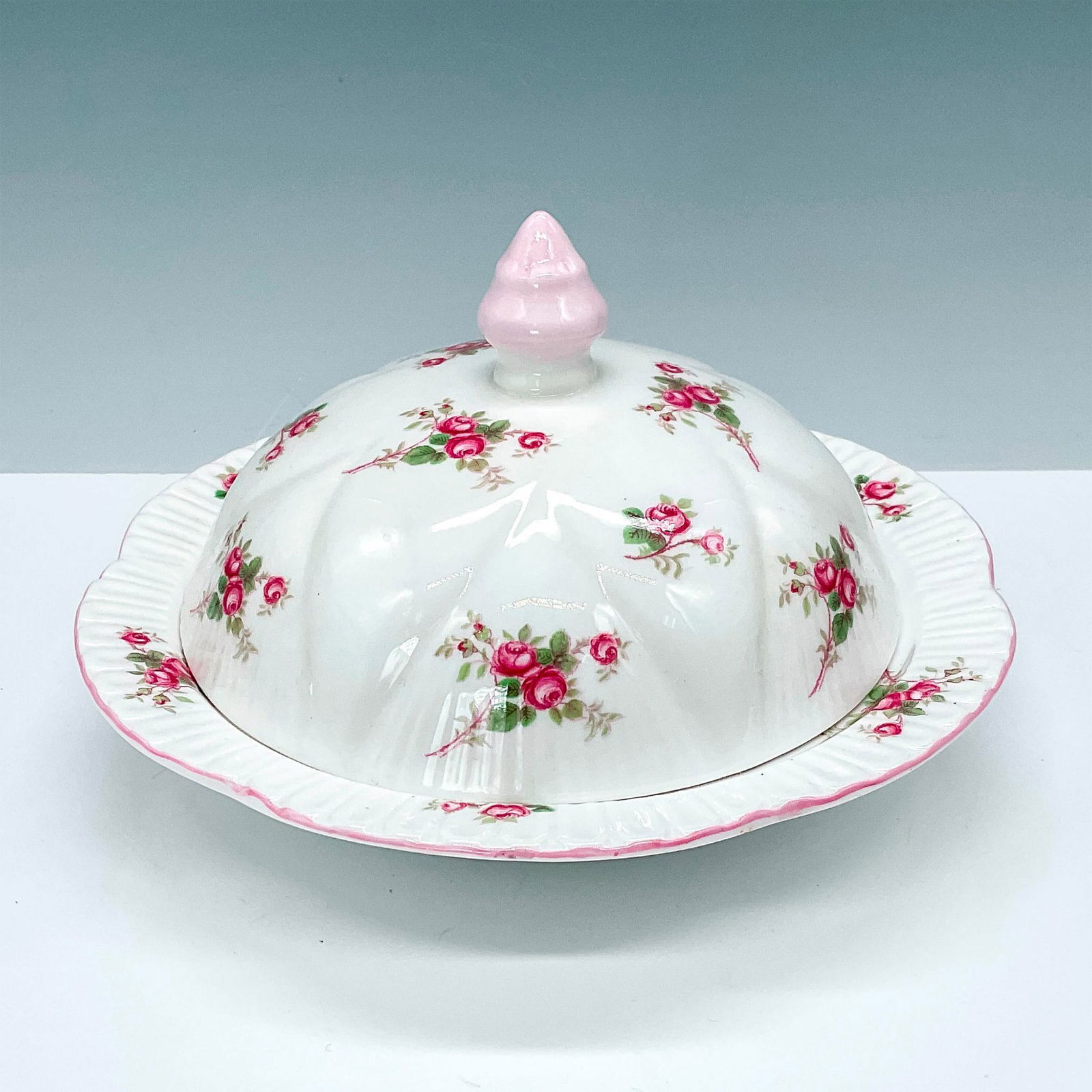 2pc Shelley China Round Covered Butter, Rose Spray 13545 (1 of 3)