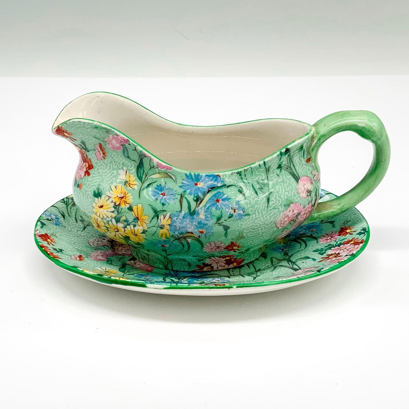 2pc Shelley Melody Pattern Gravy Boat and Plate (1 of 4)