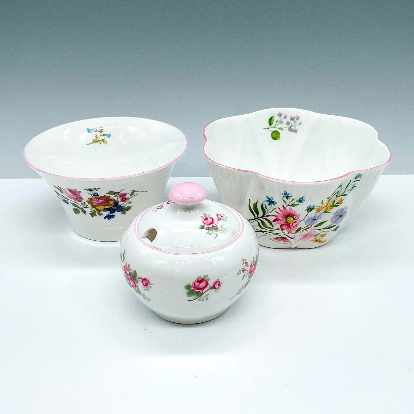 3pc Shelley China Serving Set, Pink & White Florals (1 of 3)