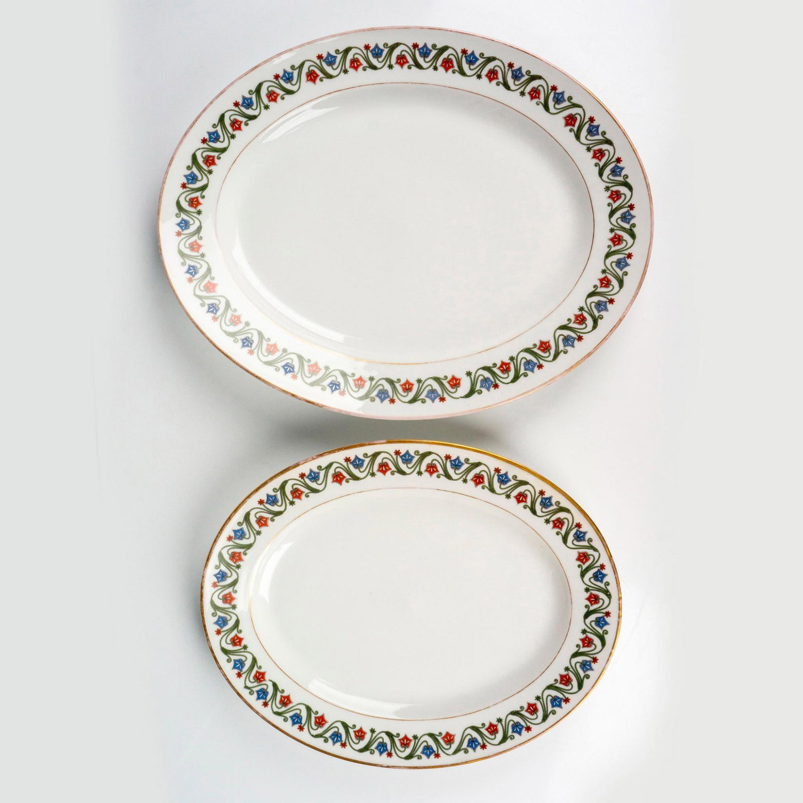 Pair of Higgins & Seiter and T&V Limoges Large Porcelain Oval Serving Platters (1 of 3)