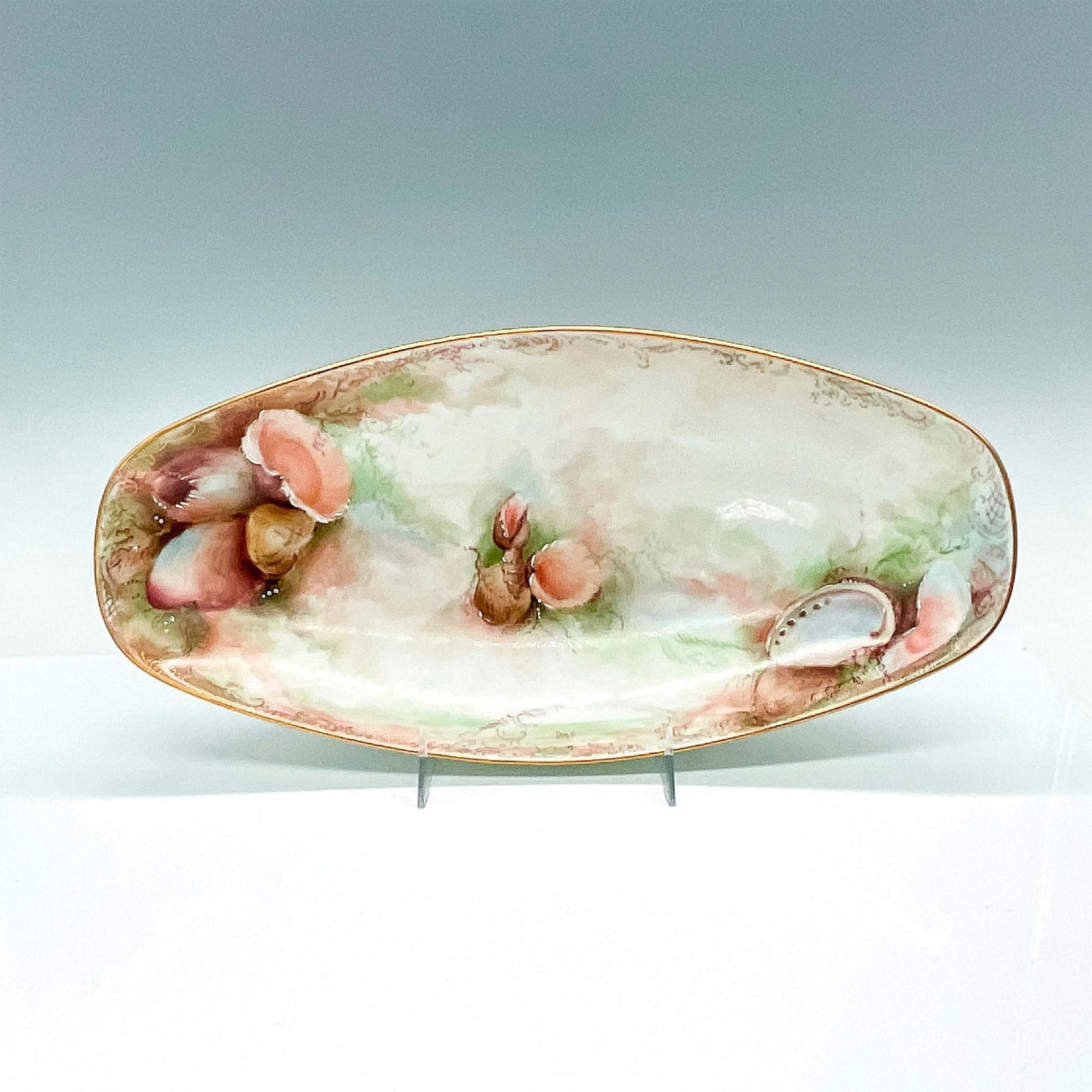 Alka Kunst Long Porcelain Bowl, Hand Painted with Seashells (1 of 3)