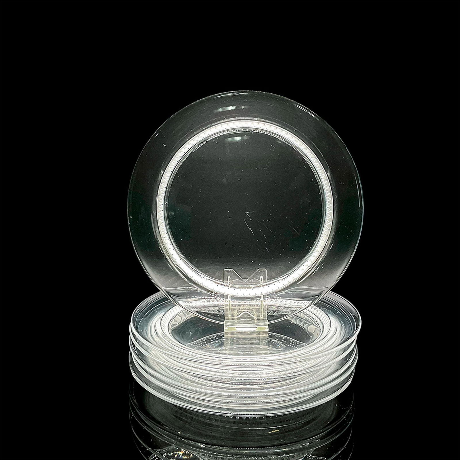 6pc Lalique Crystal Dessert Plates (1 of 4)