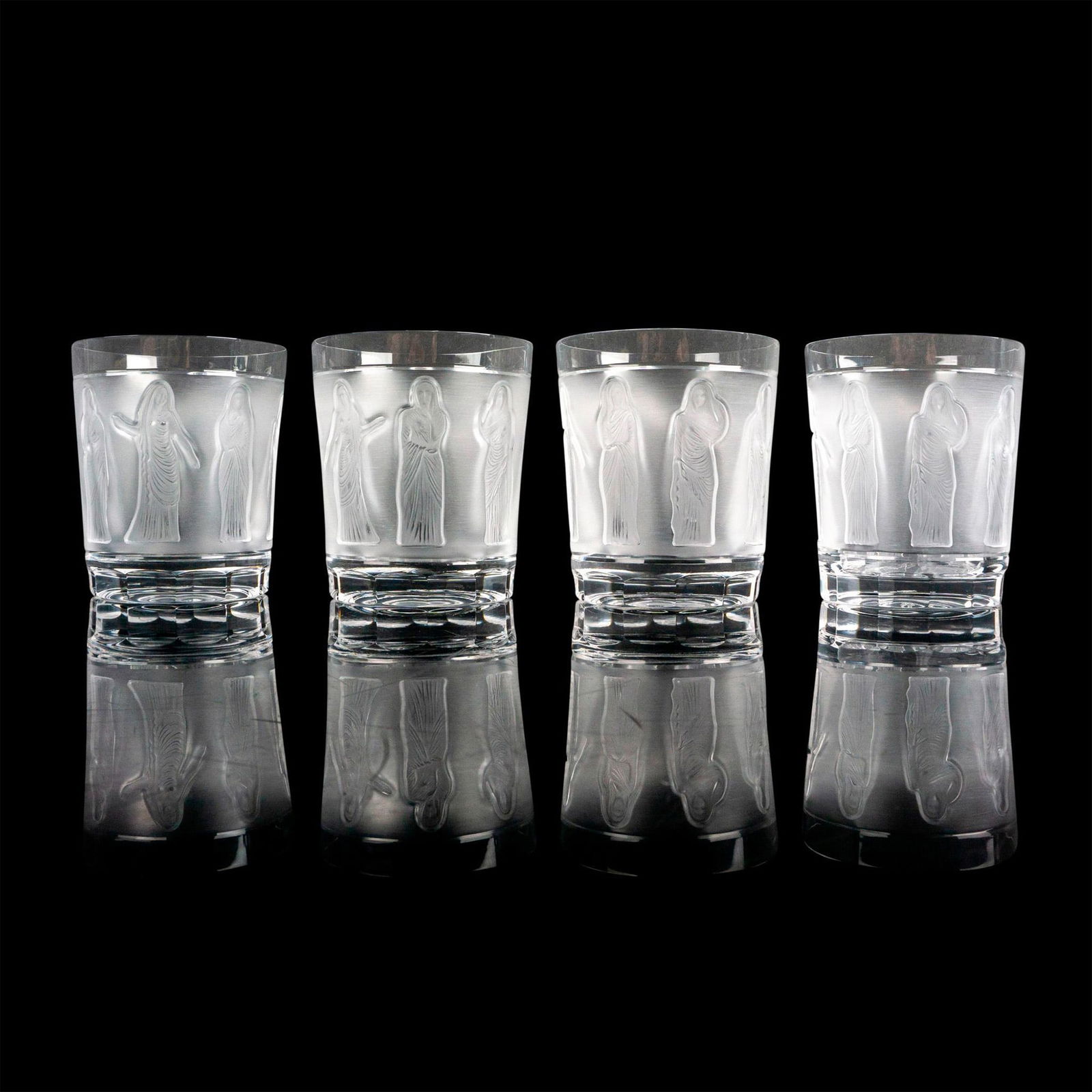 4pc Lalique Lowball Glasses, Femmes Antiques (1 of 2)
