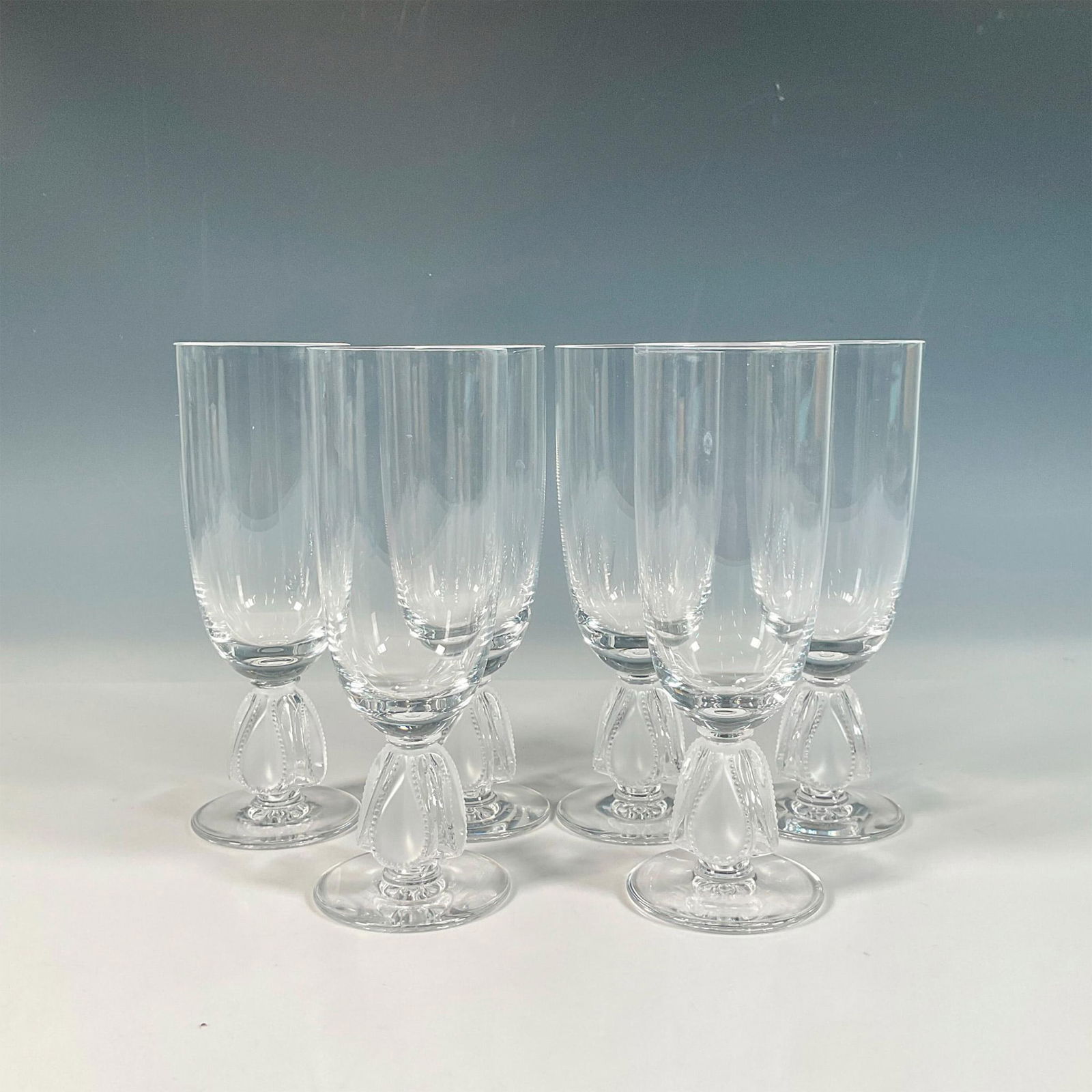 6pc Lalique Crystal, Bellini Champagne Flutes (1 of 4)