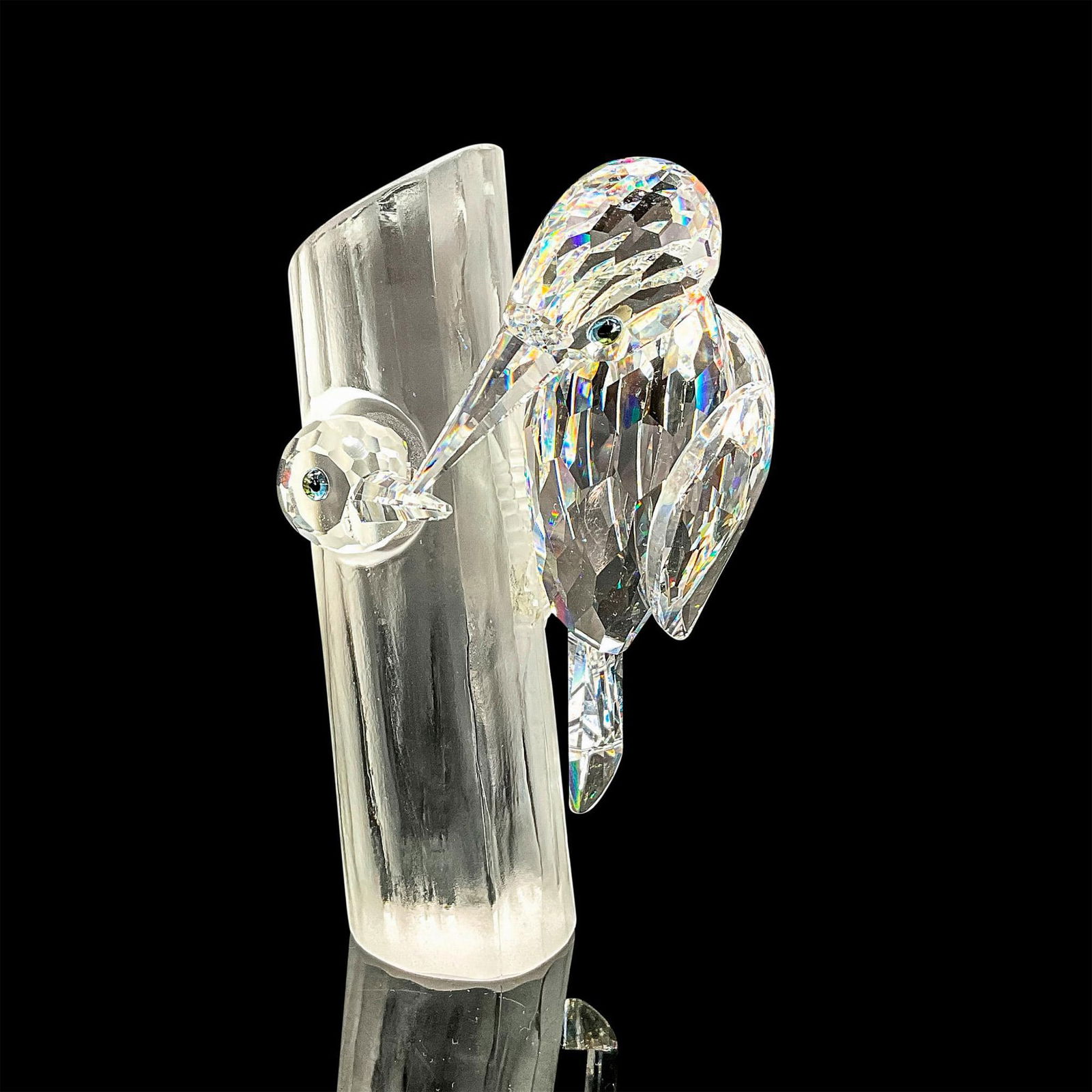 2pc Swarovski Crystal Figurine, Woodpeckers + Plaque (1 of 5)