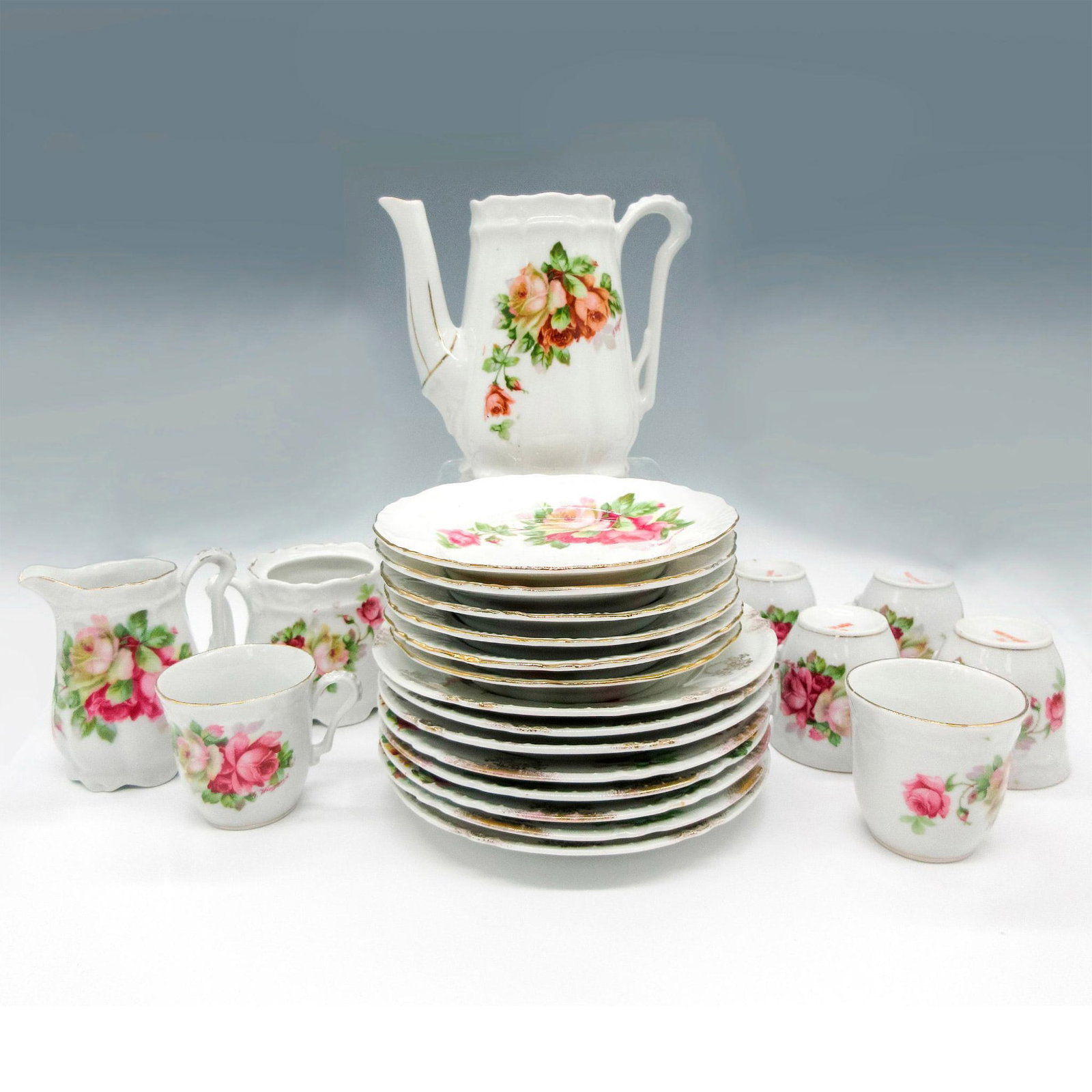 23pc G. Wiegand Ceramic Childrens Tea Set (1 of 3)