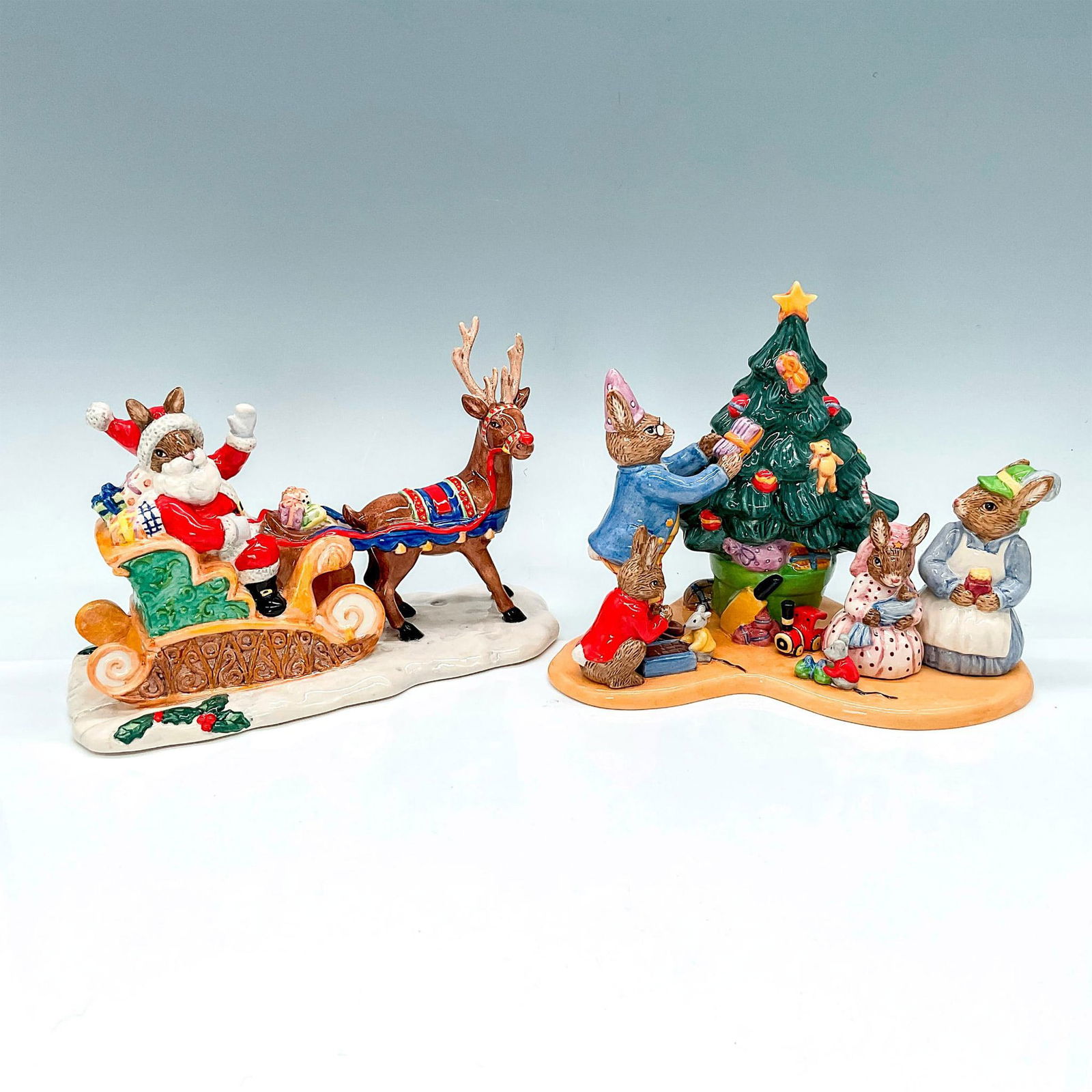 2pc Royal Doulton Bunnykins Tableaus, Christmas (1 of 3)