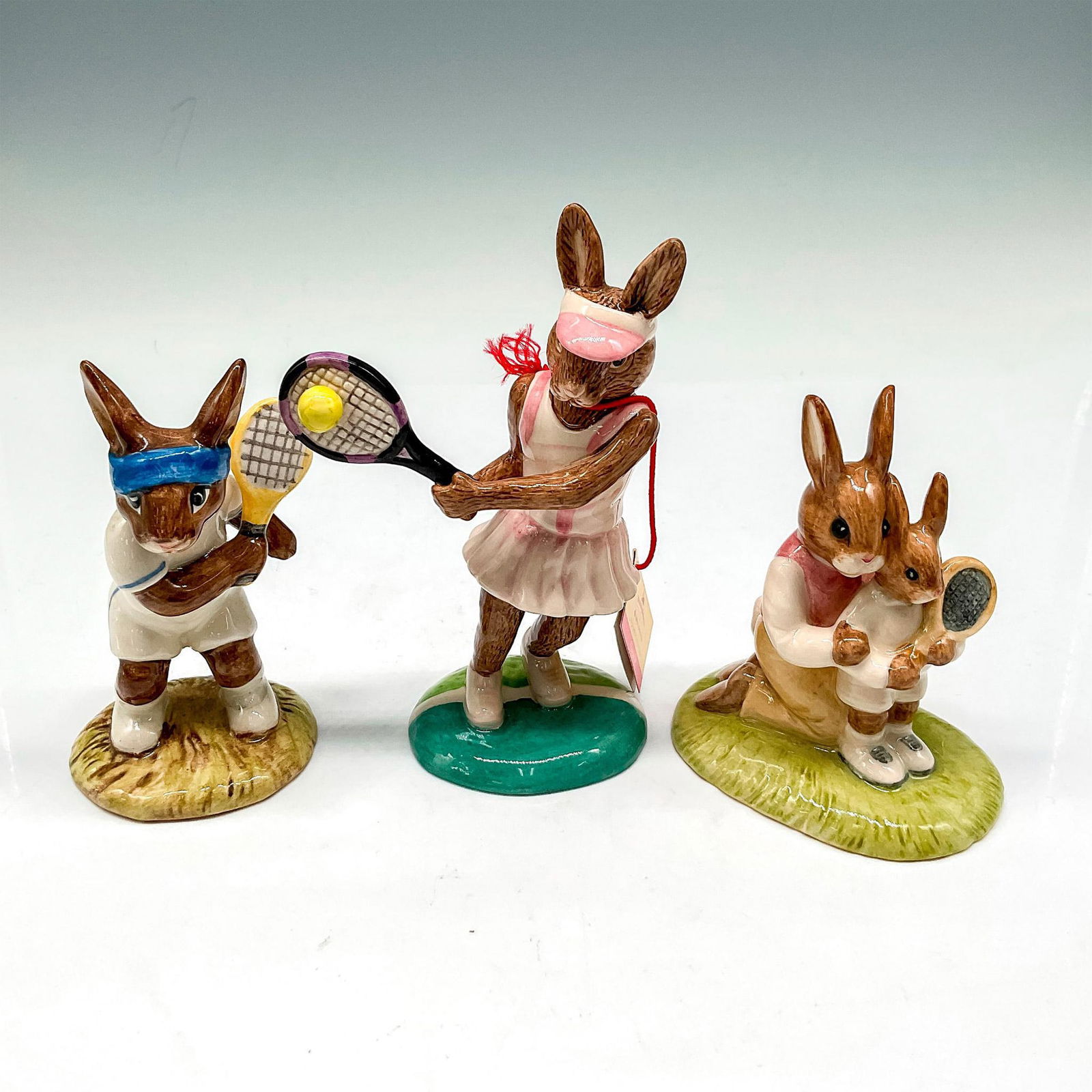 3pc Royal Doulton Bunnykins Figurines, Tennis (1 of 3)