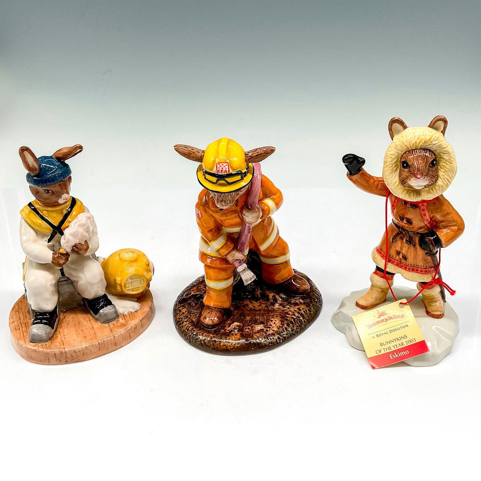 3pc Royal Doulton Bunnykins Figurines, Risky Business (1 of 3)