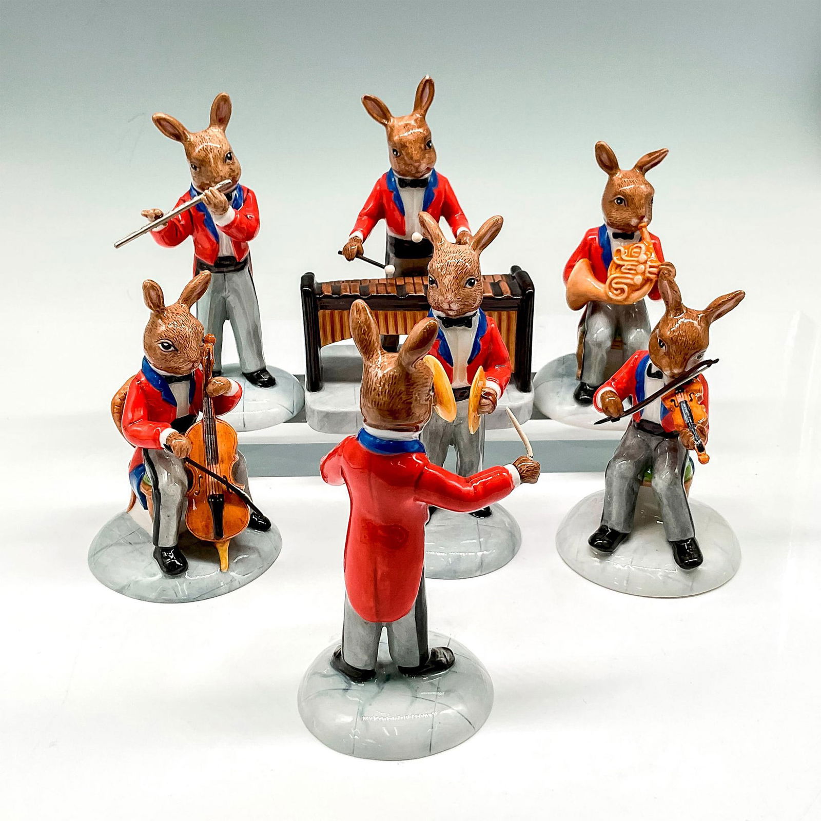7pc Royal Doulton Bunnykins Figurines, Bunnykins Orchestra (1 of 3)