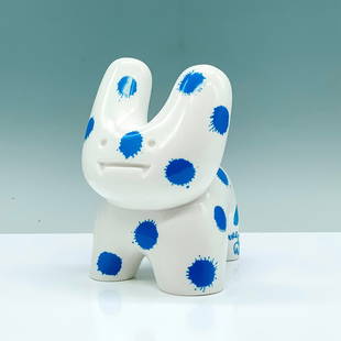 Limited Ed. Royal Doulton Pure Evil Bunny Figurine, I'm Sick: Limited Ed. Royal Doulton Pure Evil Bunny Figurine, Touch Me I'm Sick. A figurine of a white three-legged bunny with fangs and blue dots throughout the design. Royal Doulton backstamp. Issued: 2015 Di