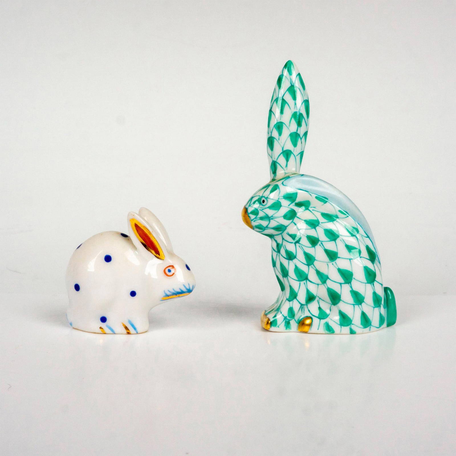 Pair Of Herend Porcelain Rabbit Figurines Auction