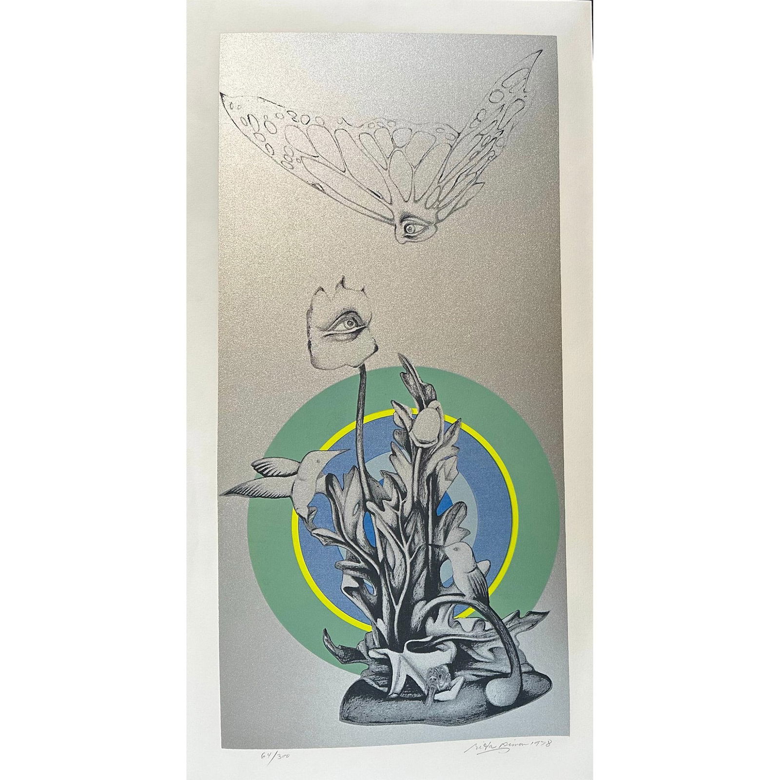 Rita Simon (1938-) Screenprint, Chance Encounter, signed: Screenprint titled Chance Encounter. Signed bottom right numbered 64/300. Sight size 40" x 21"