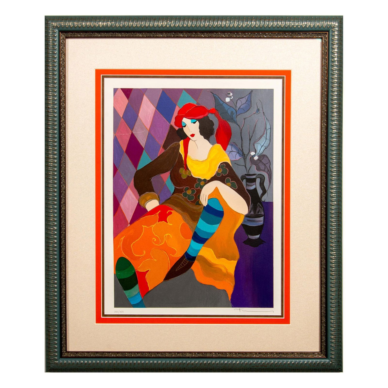 Itzchak Tarkay, Color Serigraph on Paper, Gitana, Signed (1 of 5)