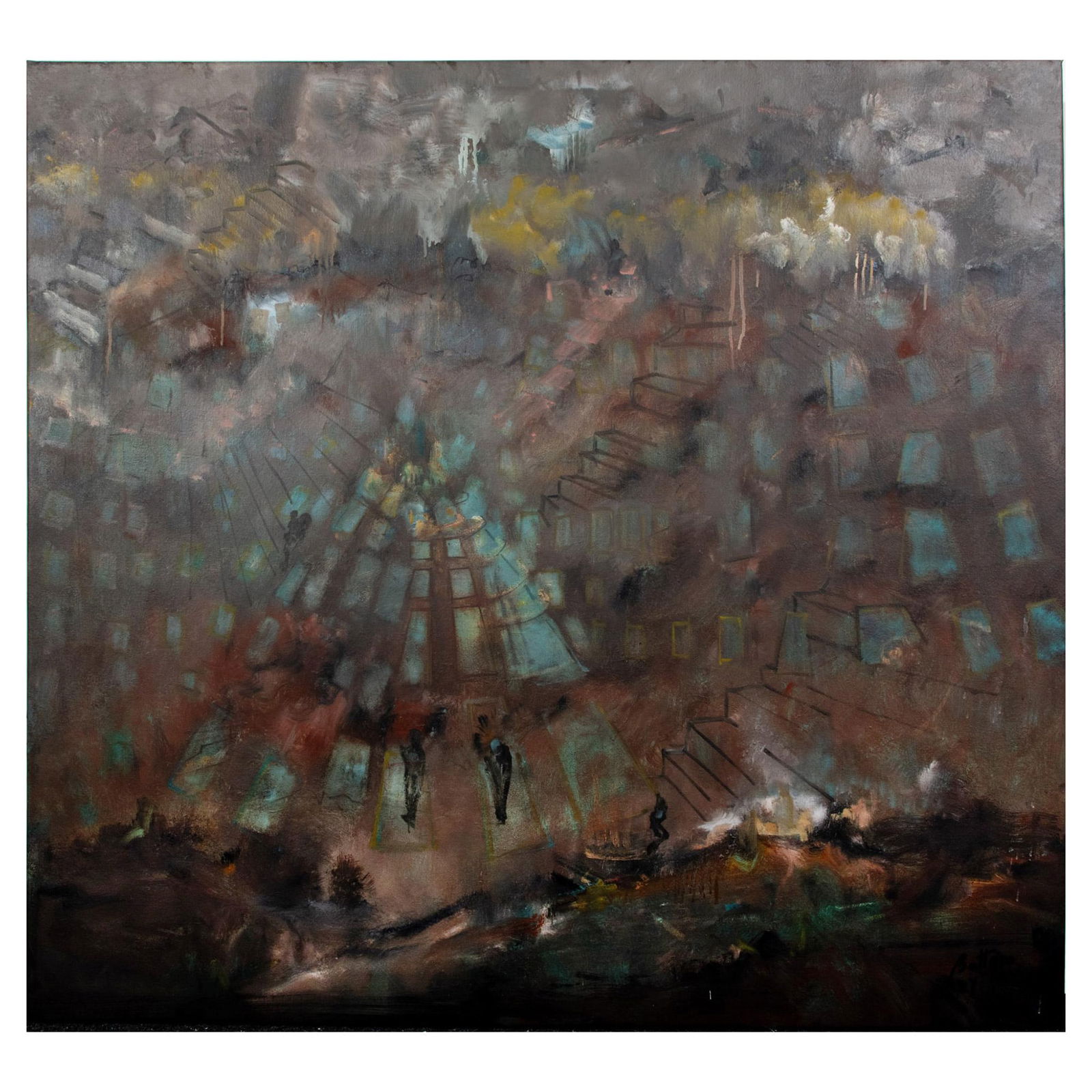 Daniel Bottero, Original Oil on Canvas, Nefesh, Signed (1 of 6)