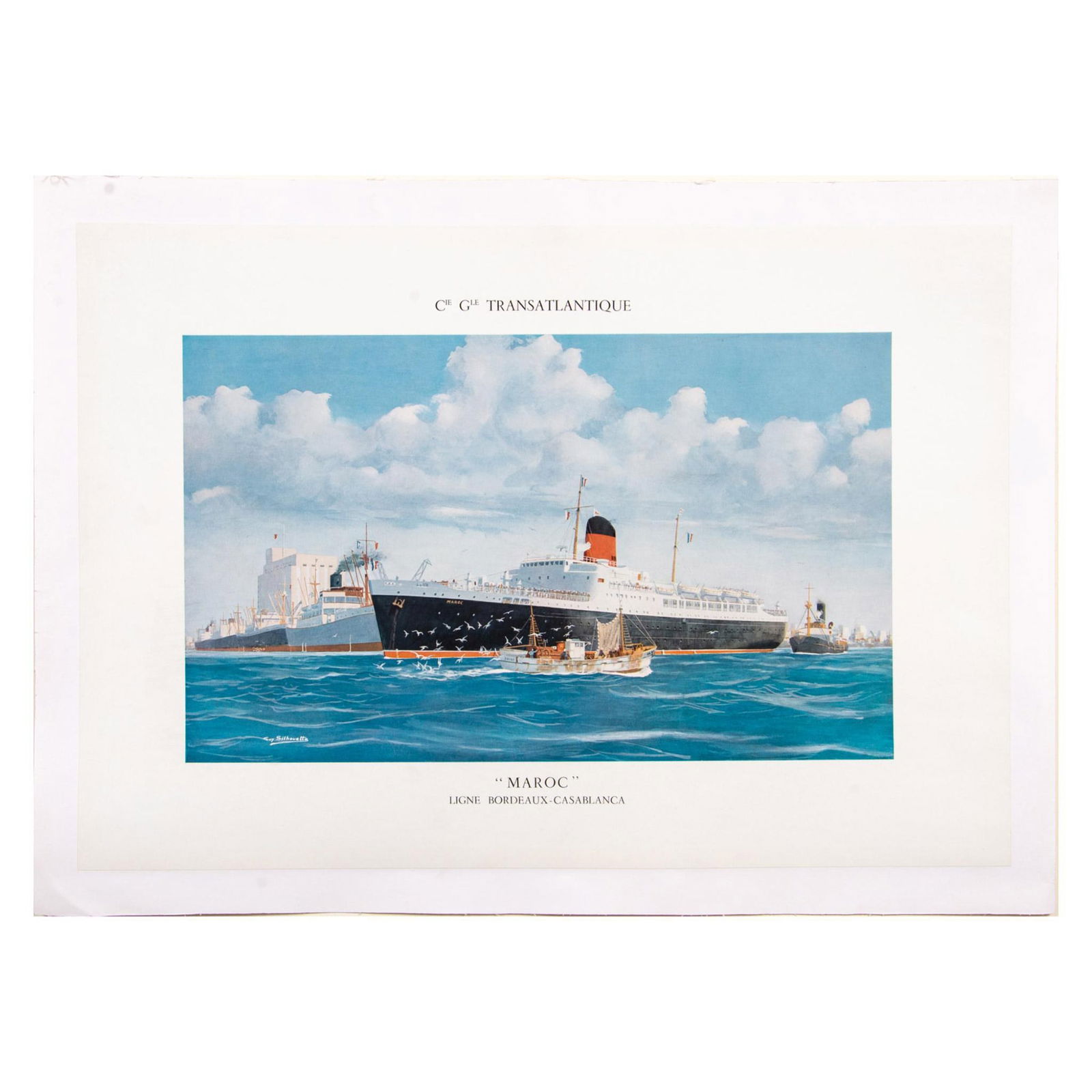 Guy Silhouette, Original French Travel Poster Liner Maroc (1 of 7)