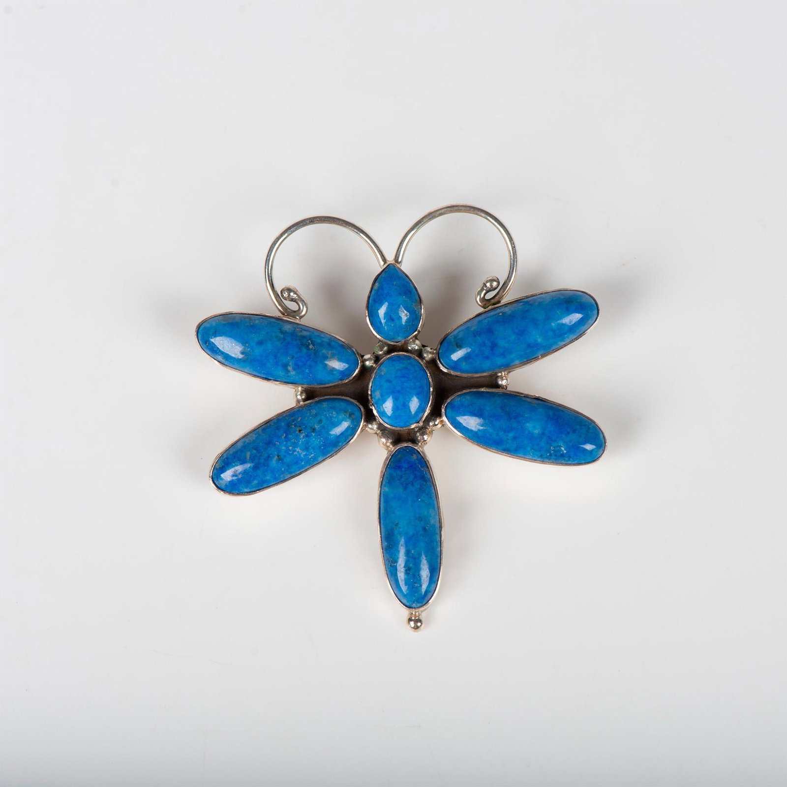 Navajo E. Endito Sterling Silver Lapis Lazuli Dragonfly Pin (1 of 3)