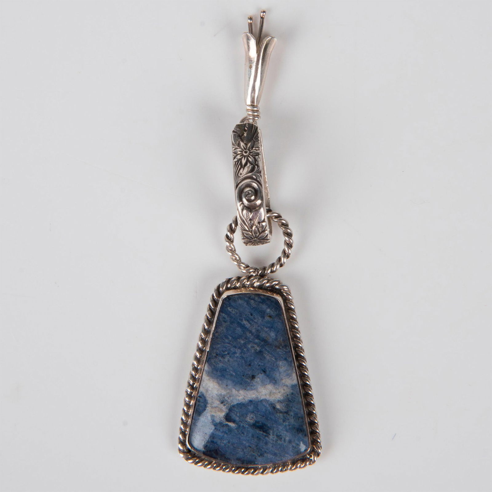 Sterling Silver and Blue Stone Pendant (1 of 4)