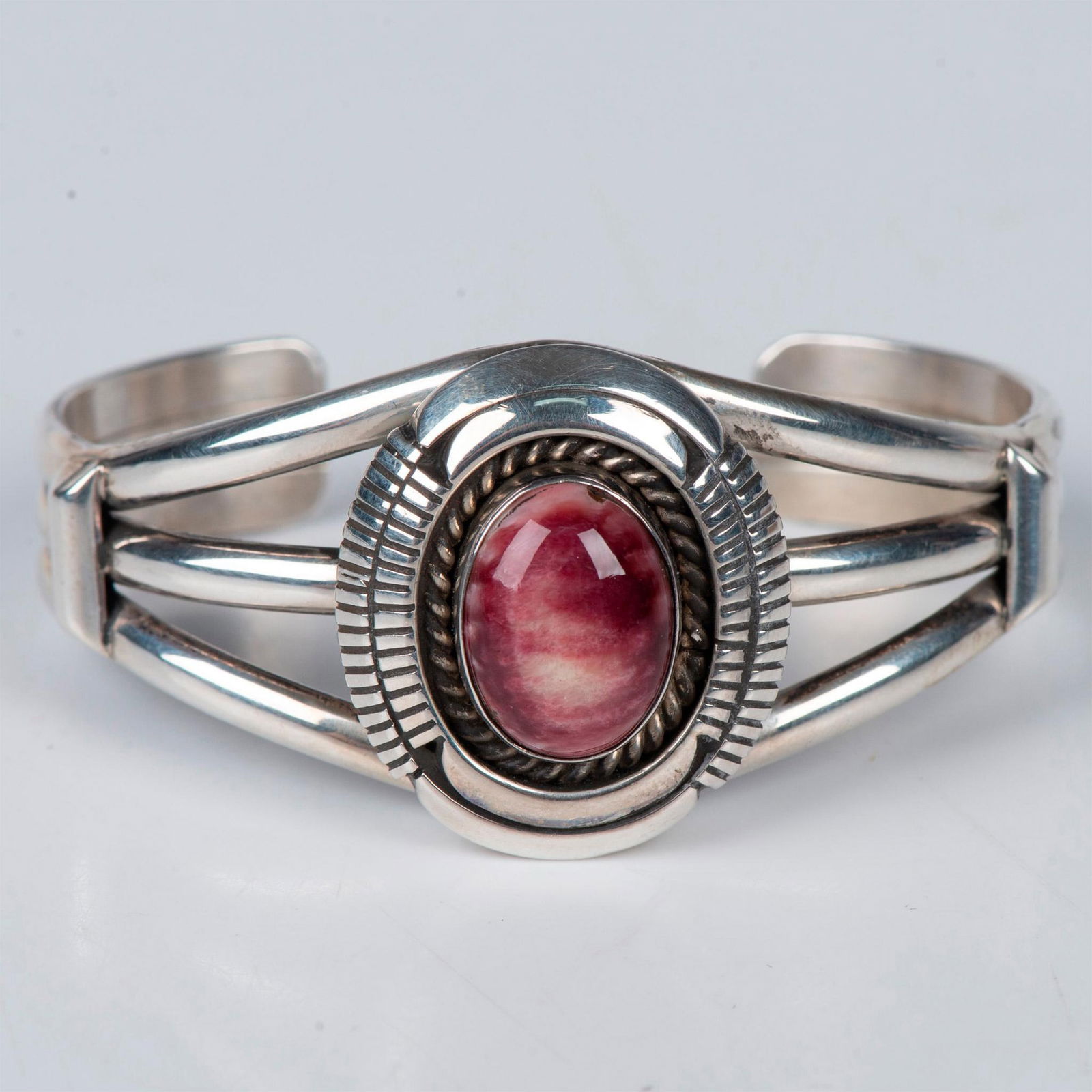 Edith Kee Navajo Sterling Purple Spiny Oyster Cuff Bracelet (1 of 7)