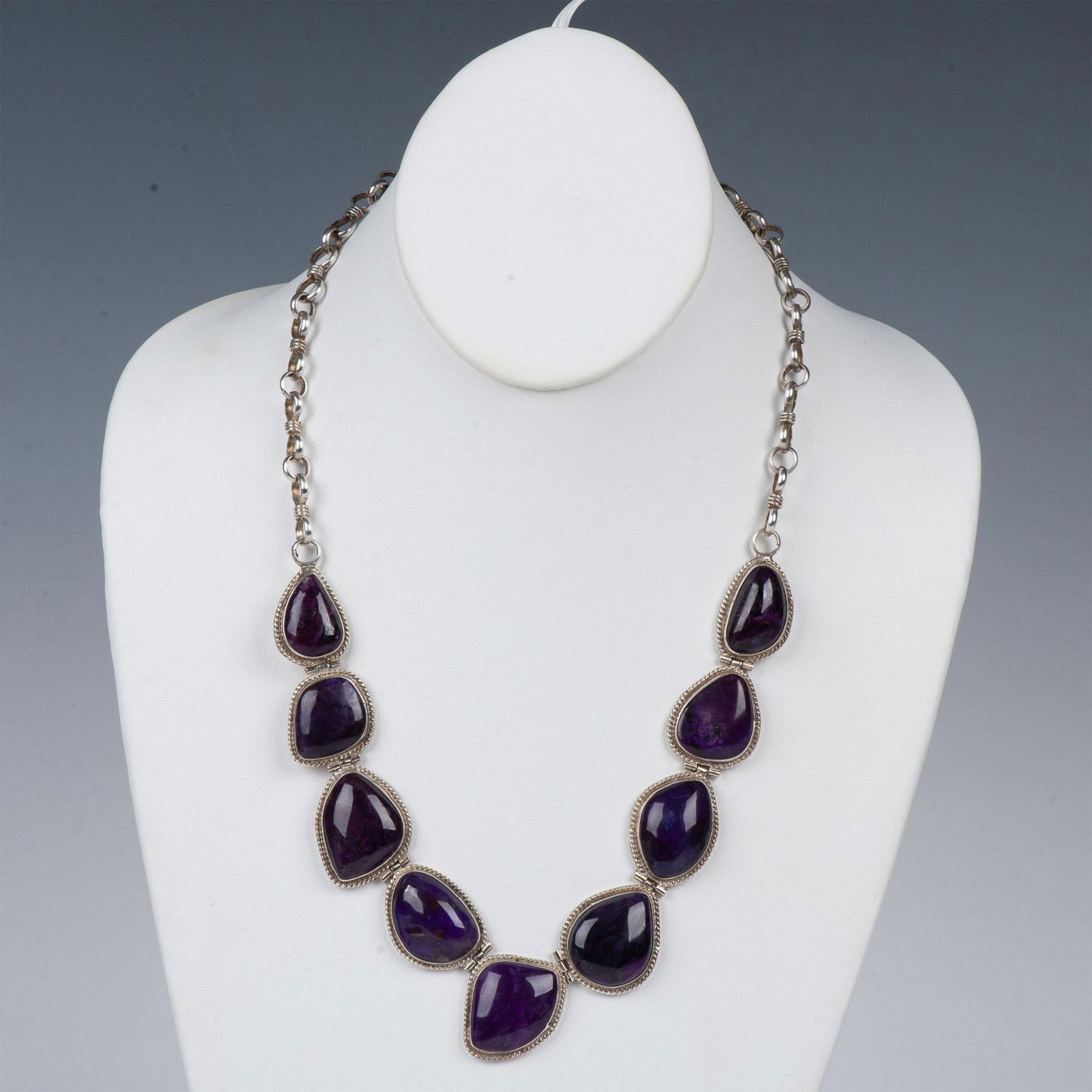 Chris Tom Navajo Sterling Silver & Charoite Necklace (1 of 4)
