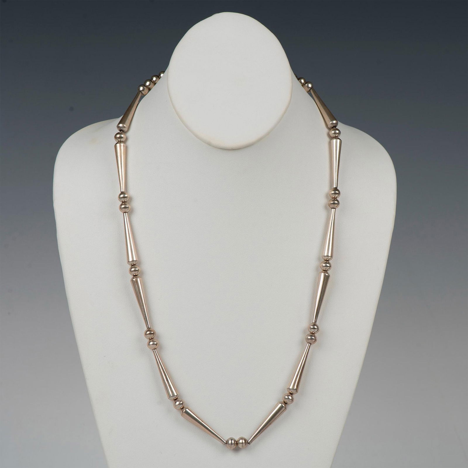 Vintage Southwestern Style Sterling Silver Beaded Necklace (1 of 6)