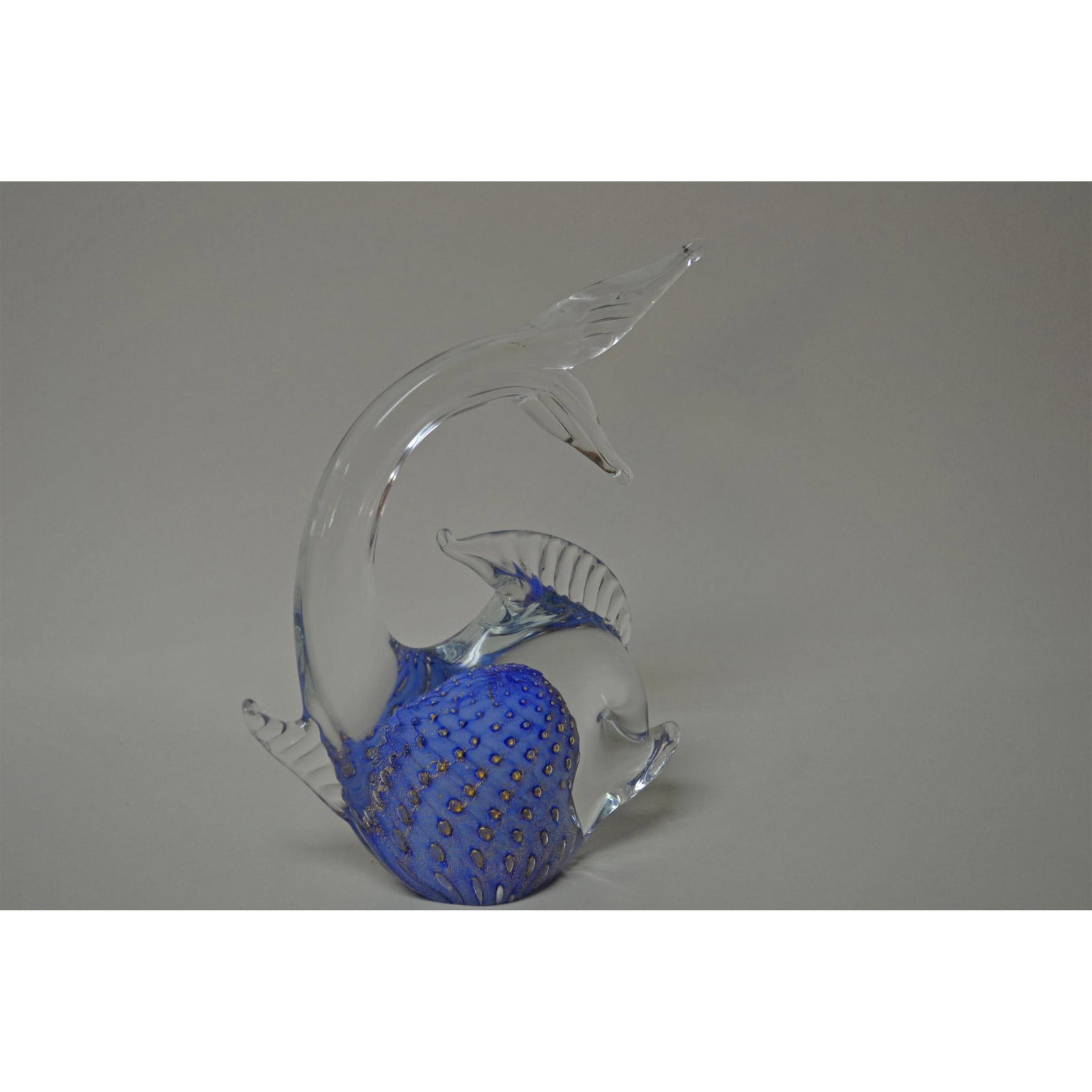 Murano Glass Large Blue And Gold Tropical Fish, Vintage (1 of 3)