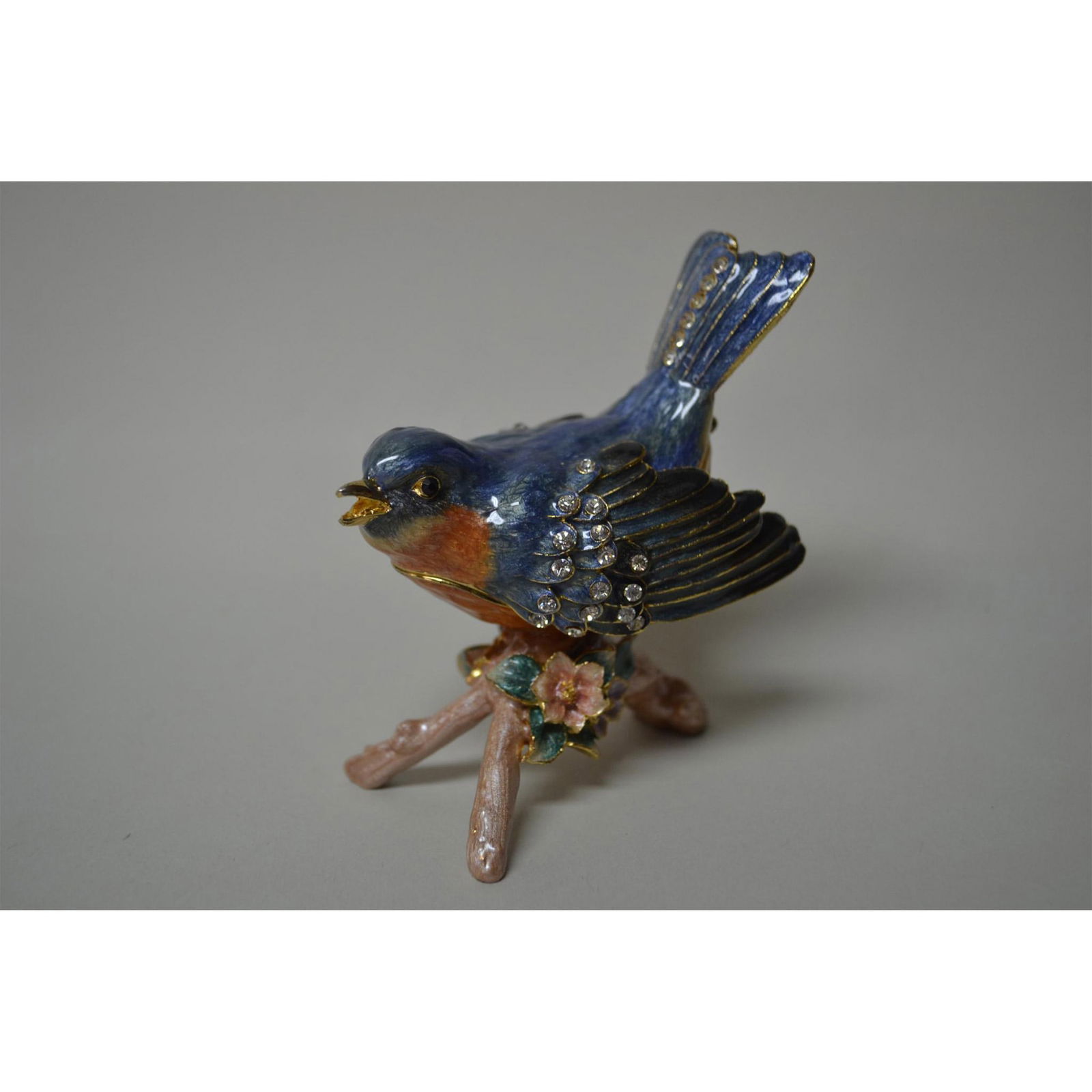 Maruri Enamel Bluebird Figurine Jewelry Box (1 of 5)