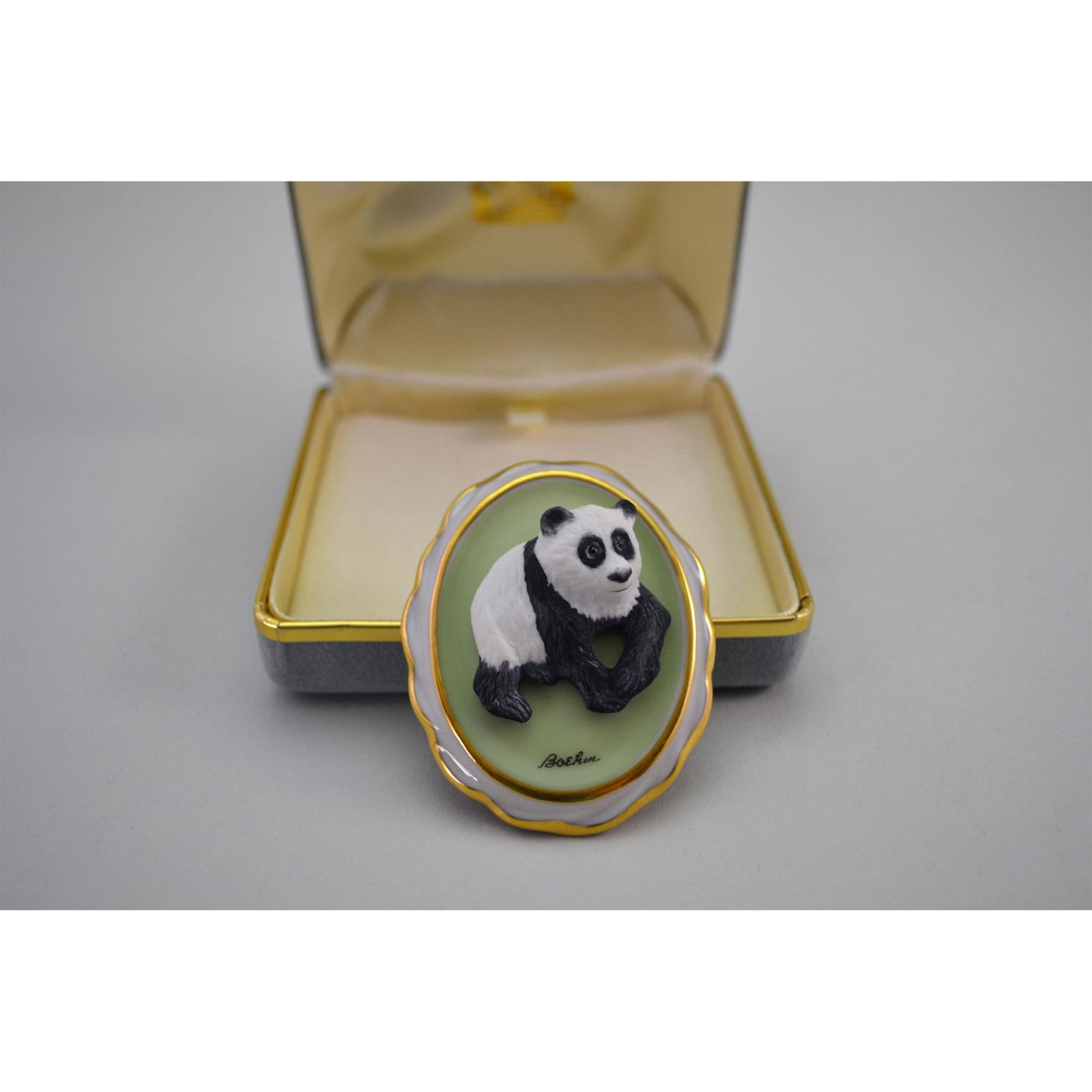 Boehm Porcelain The "Panda" Jewelry Porcelain Pin/Pendant 3D (1 of 2)