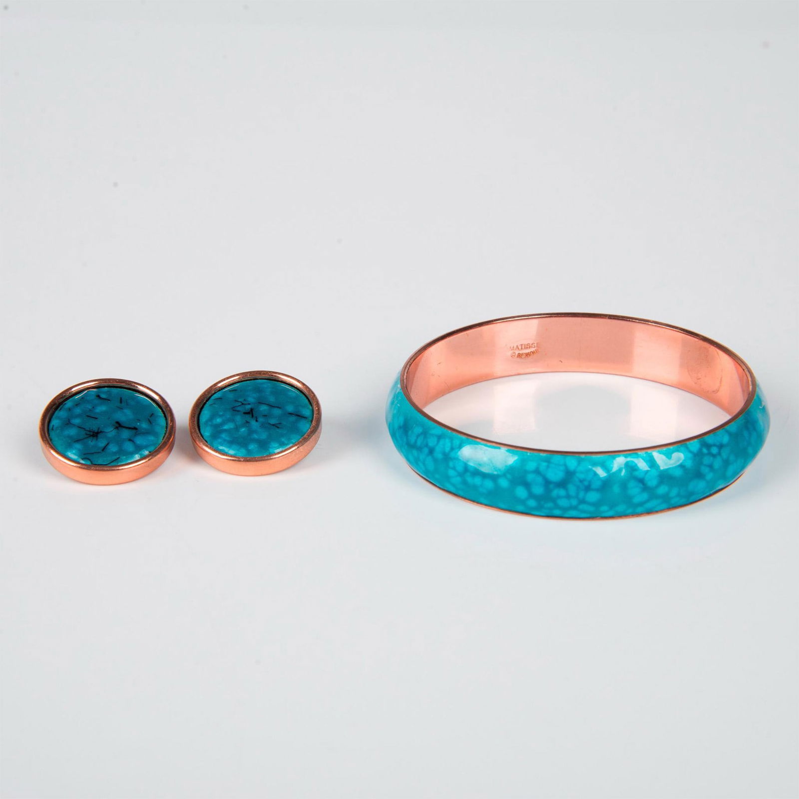 3pc Matisse Renoir Copper & Enamel Bracelet & Earrings (1 of 4)