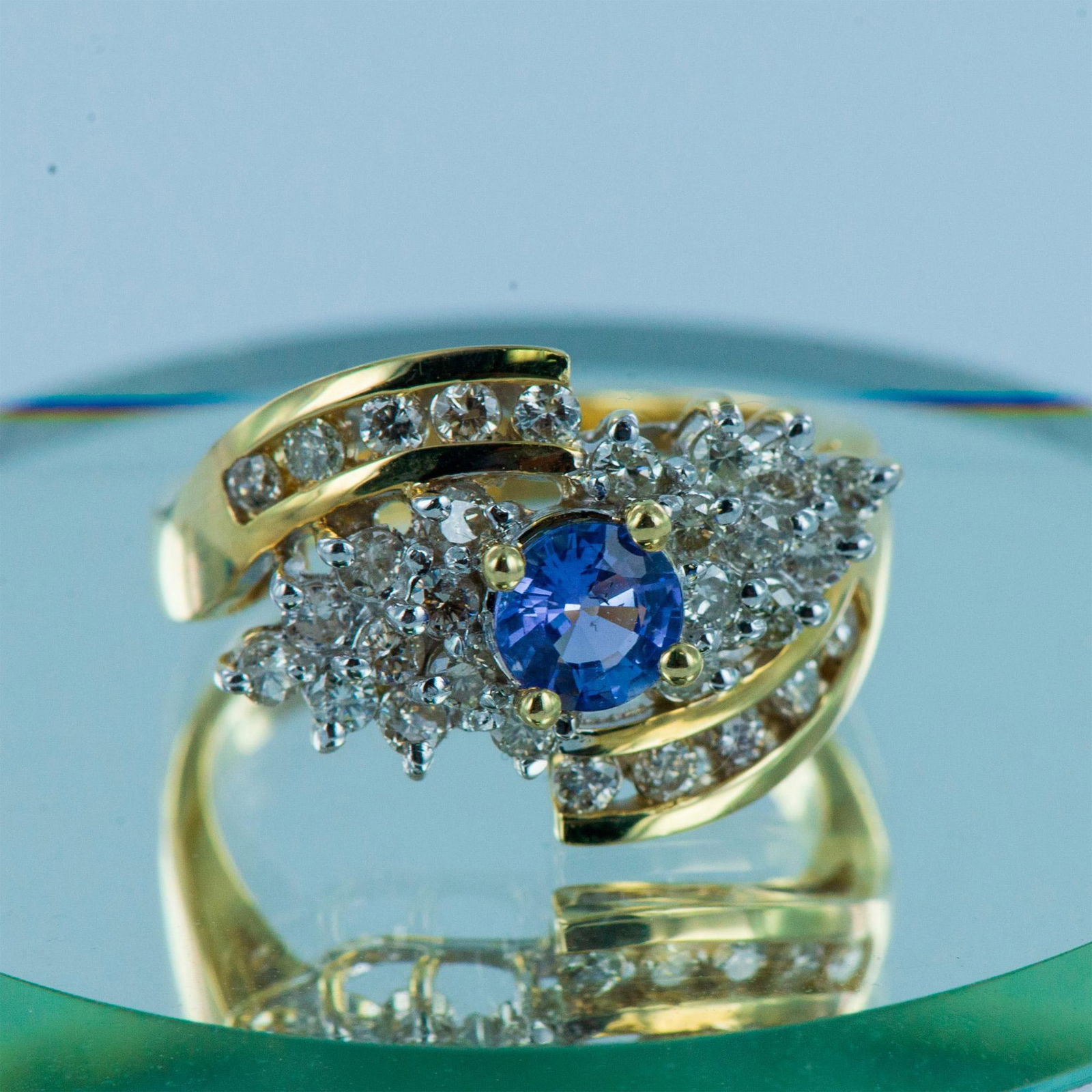 Stunning LeVian 14K Yellow Gold, Diamond, and Amethyst Ring (1 of 10)