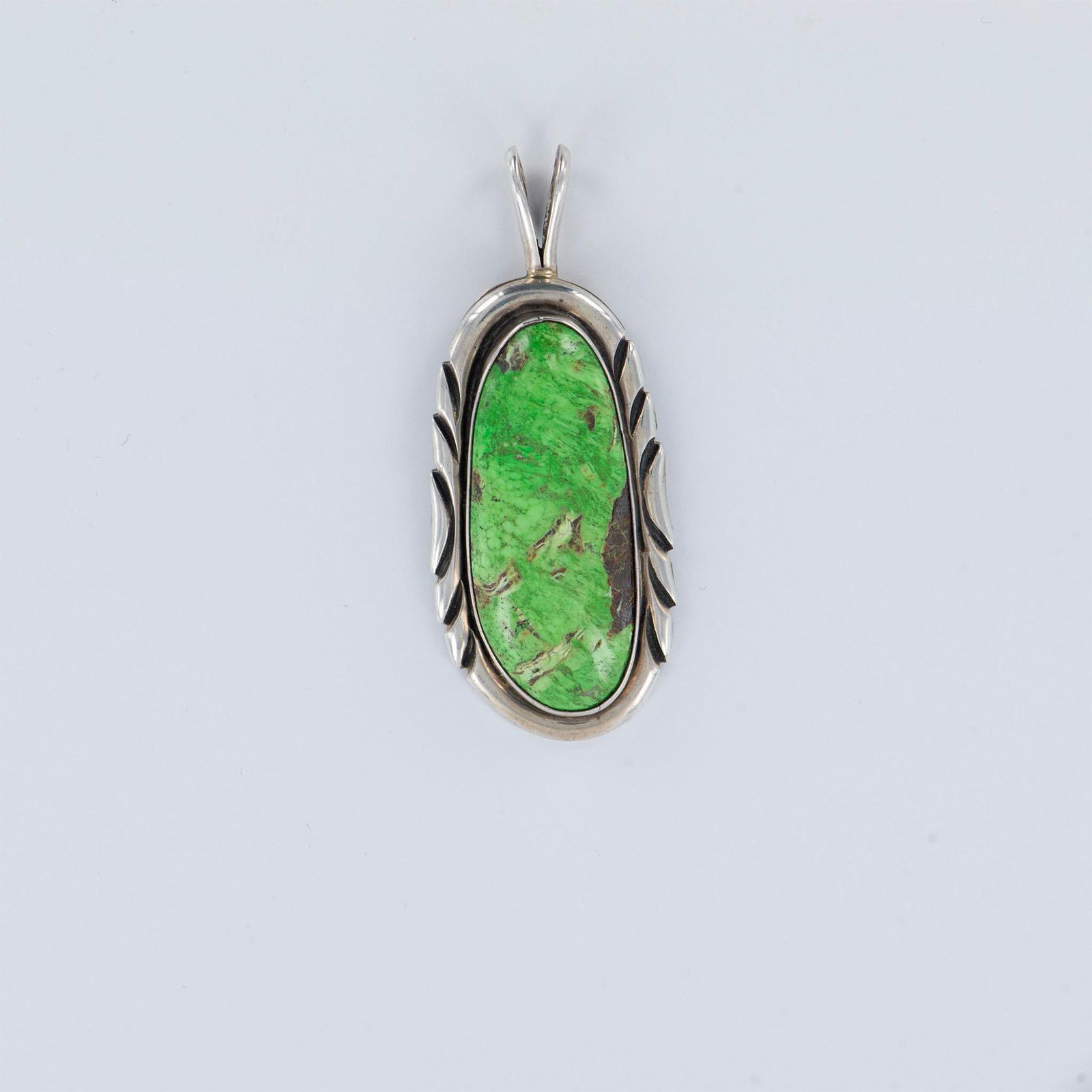 Michael Mendoza Gaspeite and Sterling Silver Pendant (1 of 7)