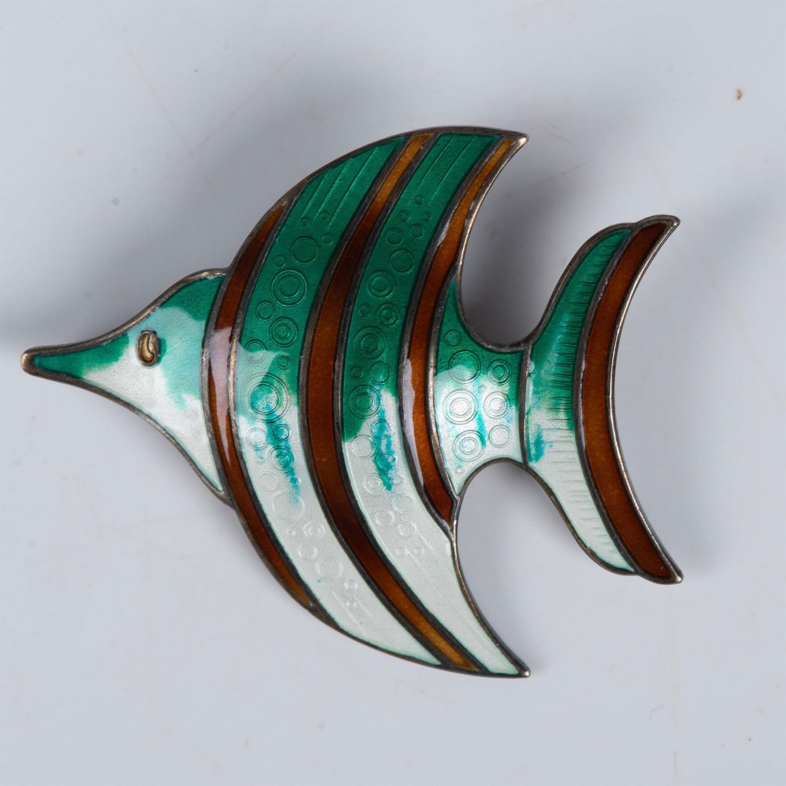 David Andersen Enamel & Sterling Silver Angelfish Brooch (1 of 2)