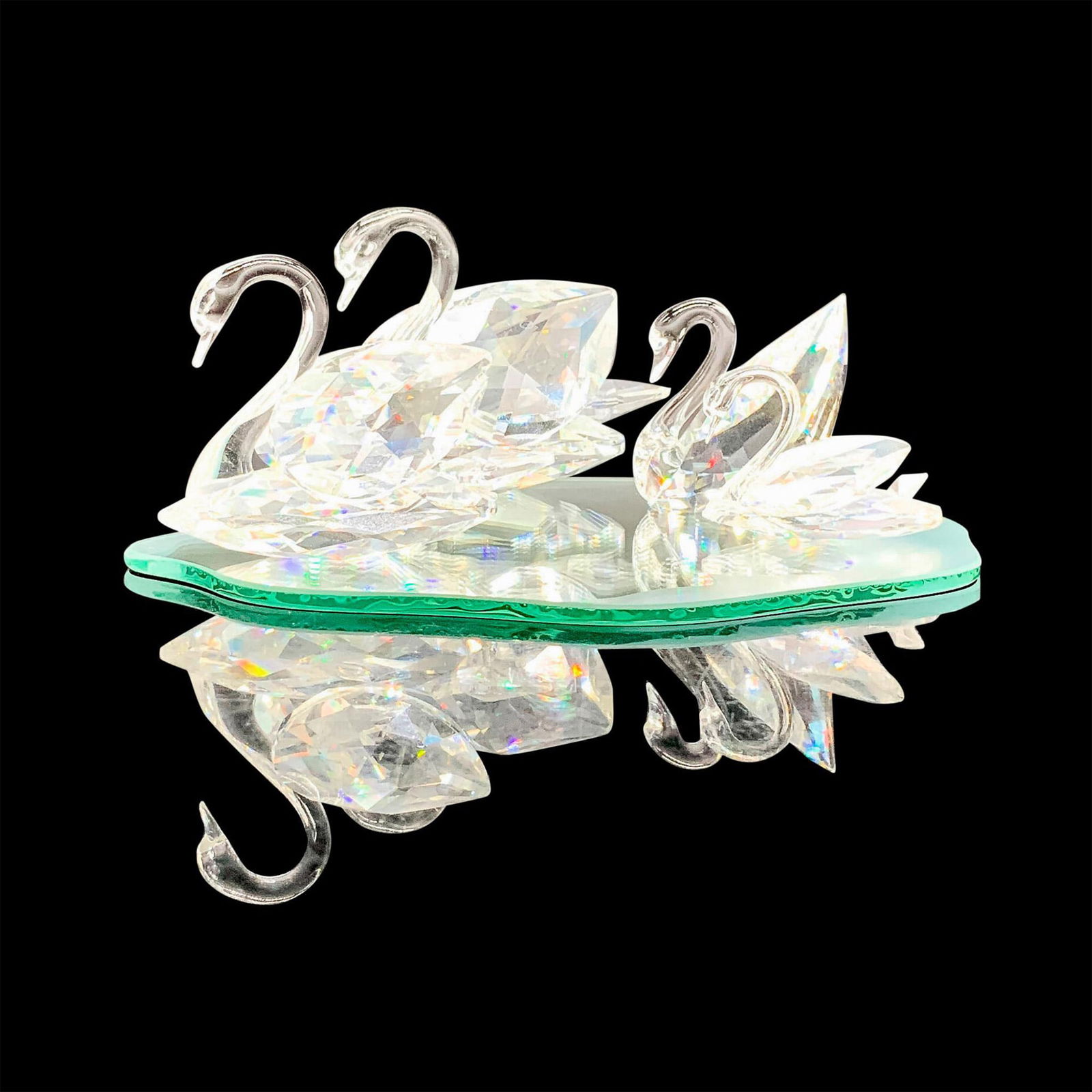 5pc Swarovski Crystal Figurines + Base, Swans (1 of 4)