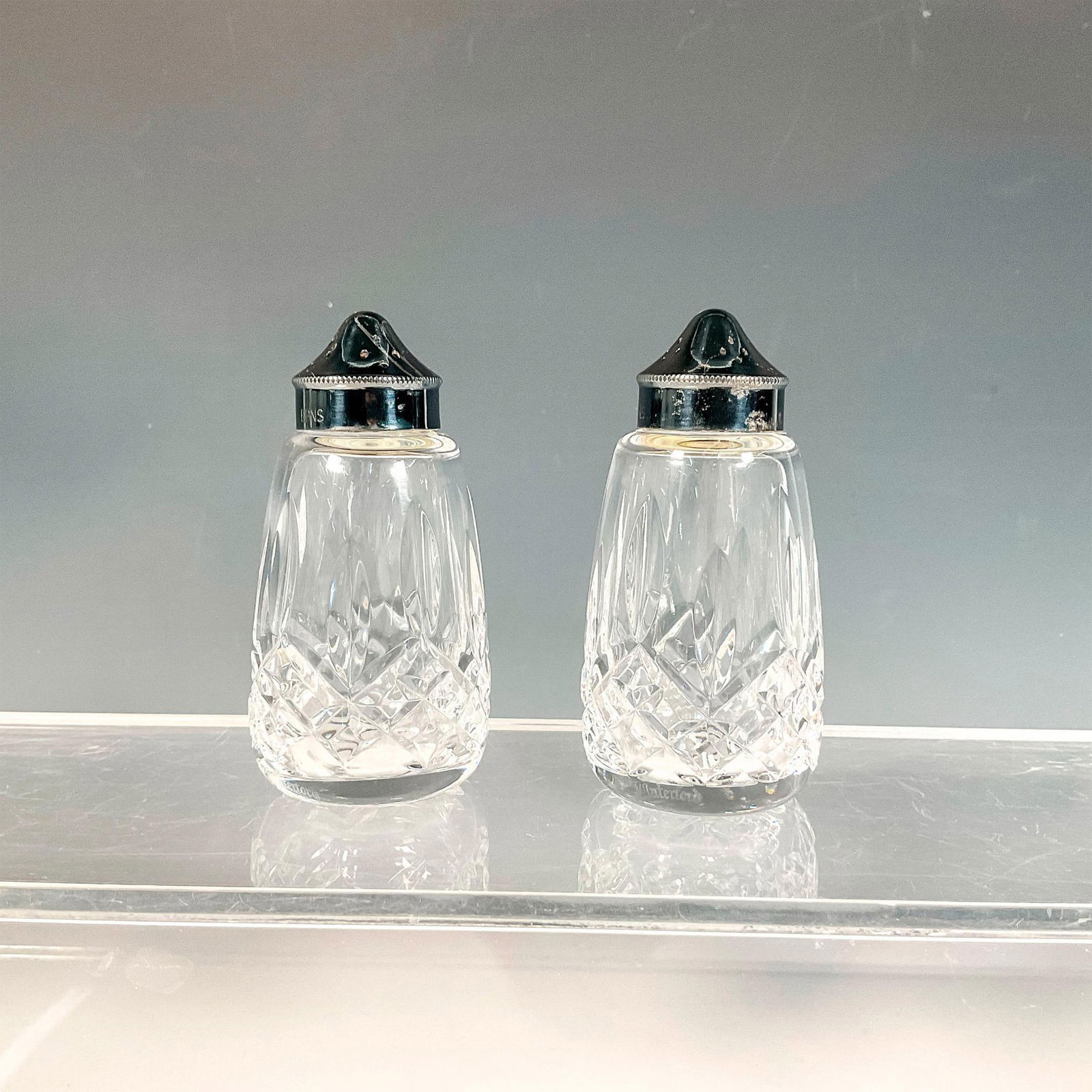 2pc Waterford Crystal Salt + Pepper Shakers, Lismore (1 of 3)