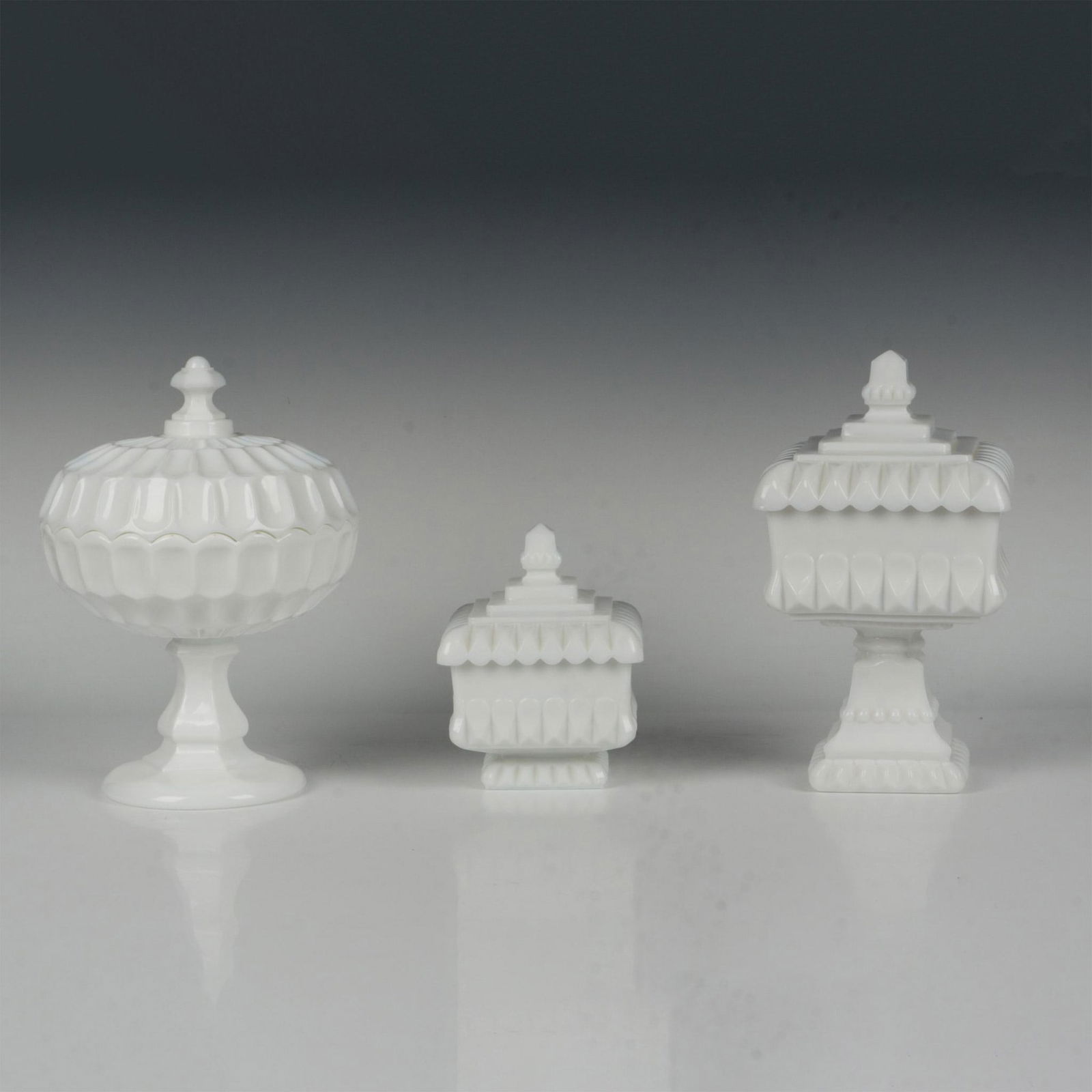3pc Vintage Milk Glass Compote Dishes (1 of 3)