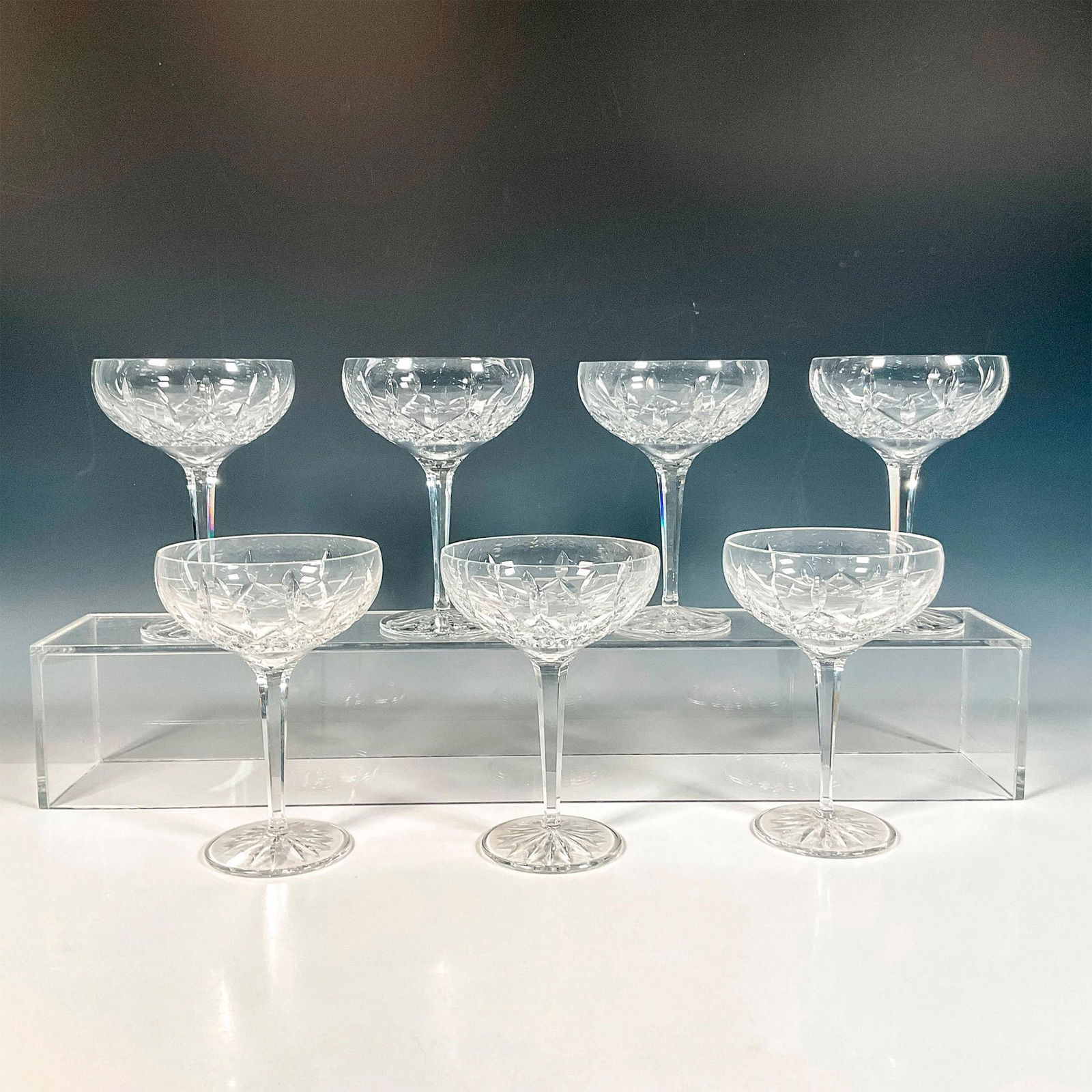 7pc Waterford Crystal Margarita Glasses, Lismore Auction