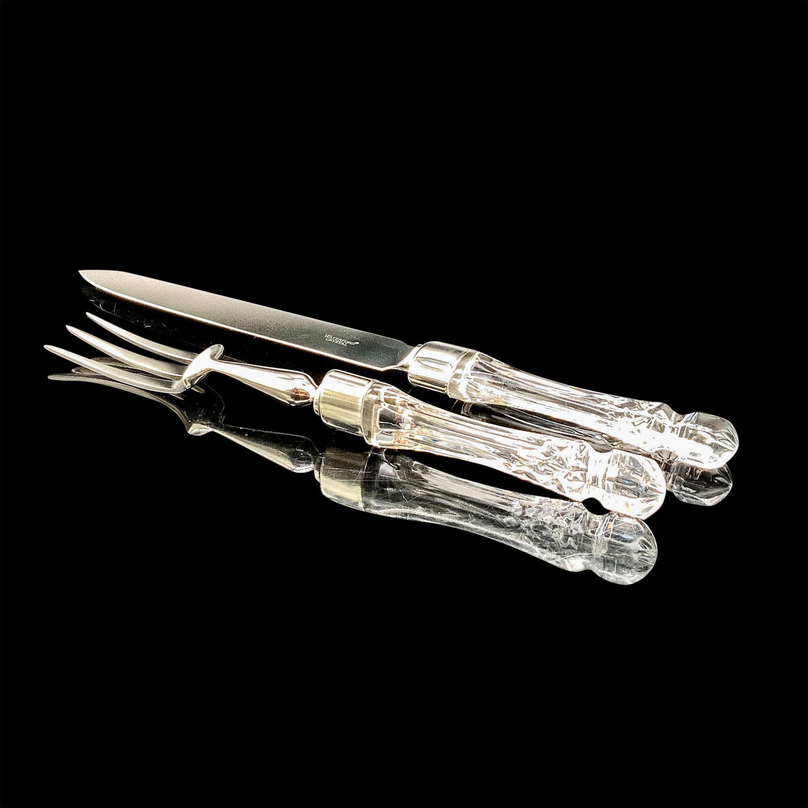 Pair of Waterford Lismore Crystal Carving Fork and Knife (1 of 4)